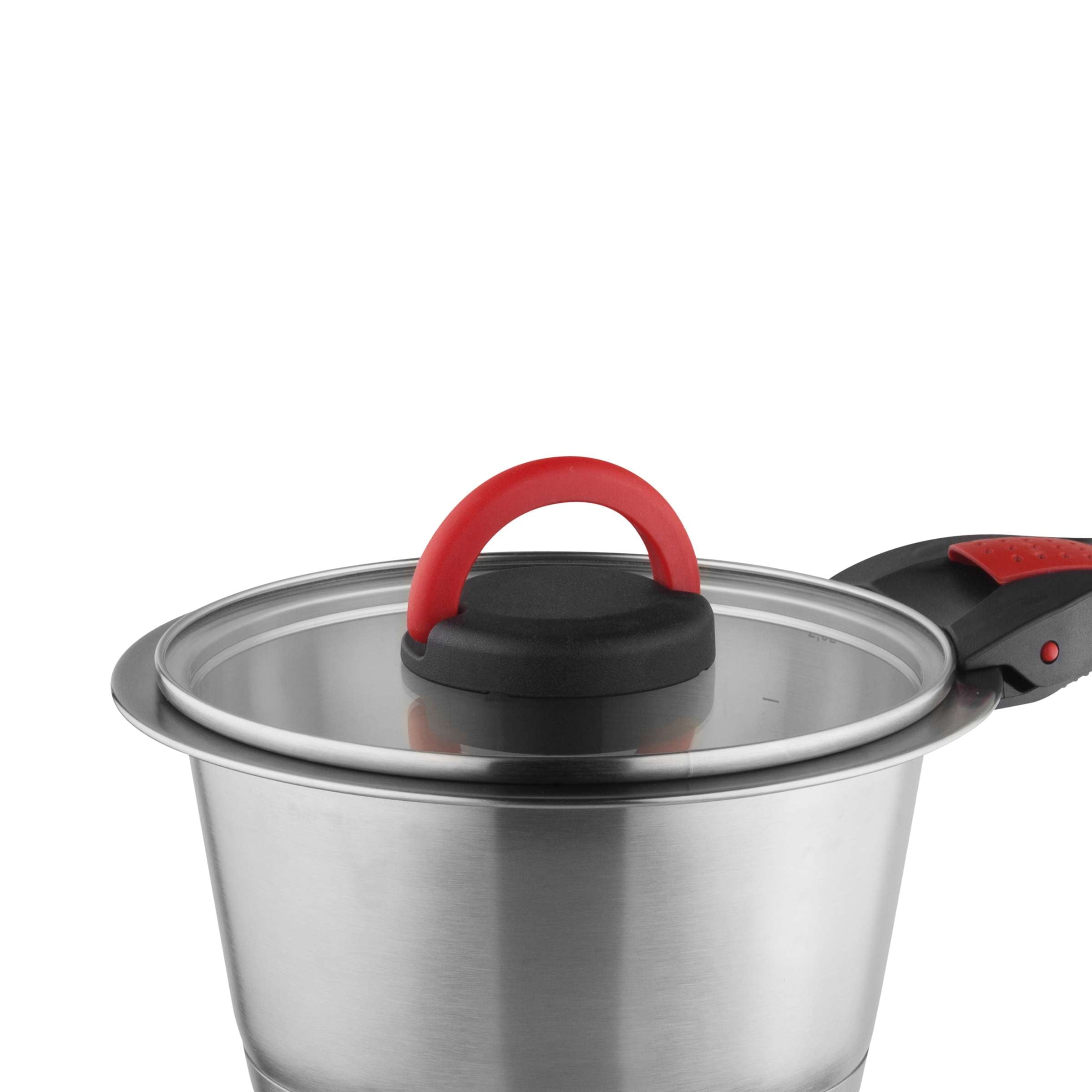 12-teiliges QUICK CLACK PRO Topf-Set von Kuppels mit verschiedenen Töpfen und Pfannen, Edelstahl, für Kochen und Braten.