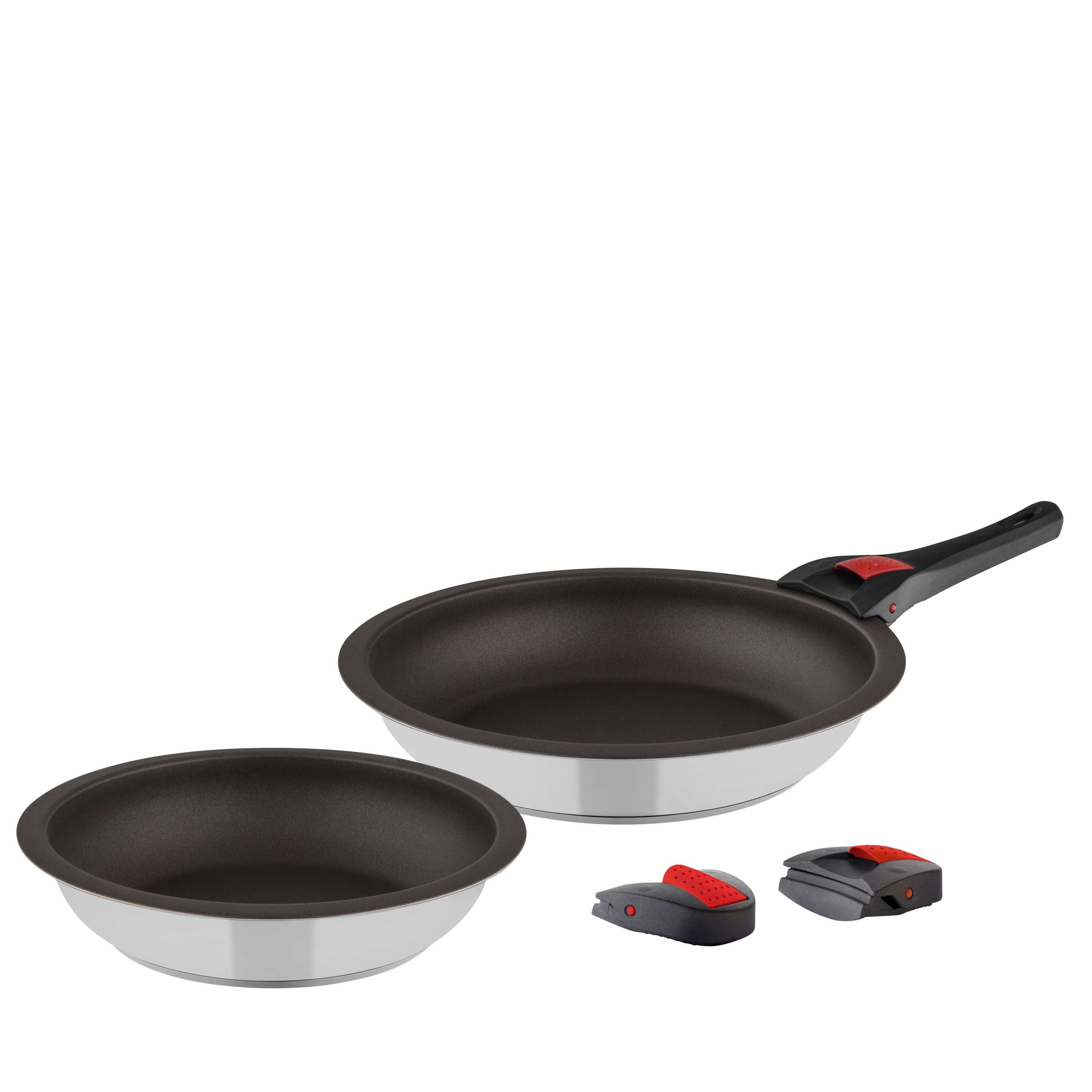 Kuppels QUICK CLACK PRO Pfannenset, 5-teilig, hochwertige Töpfe und Pfannen in Edelstahl, ideal für effizientes Kochen.
