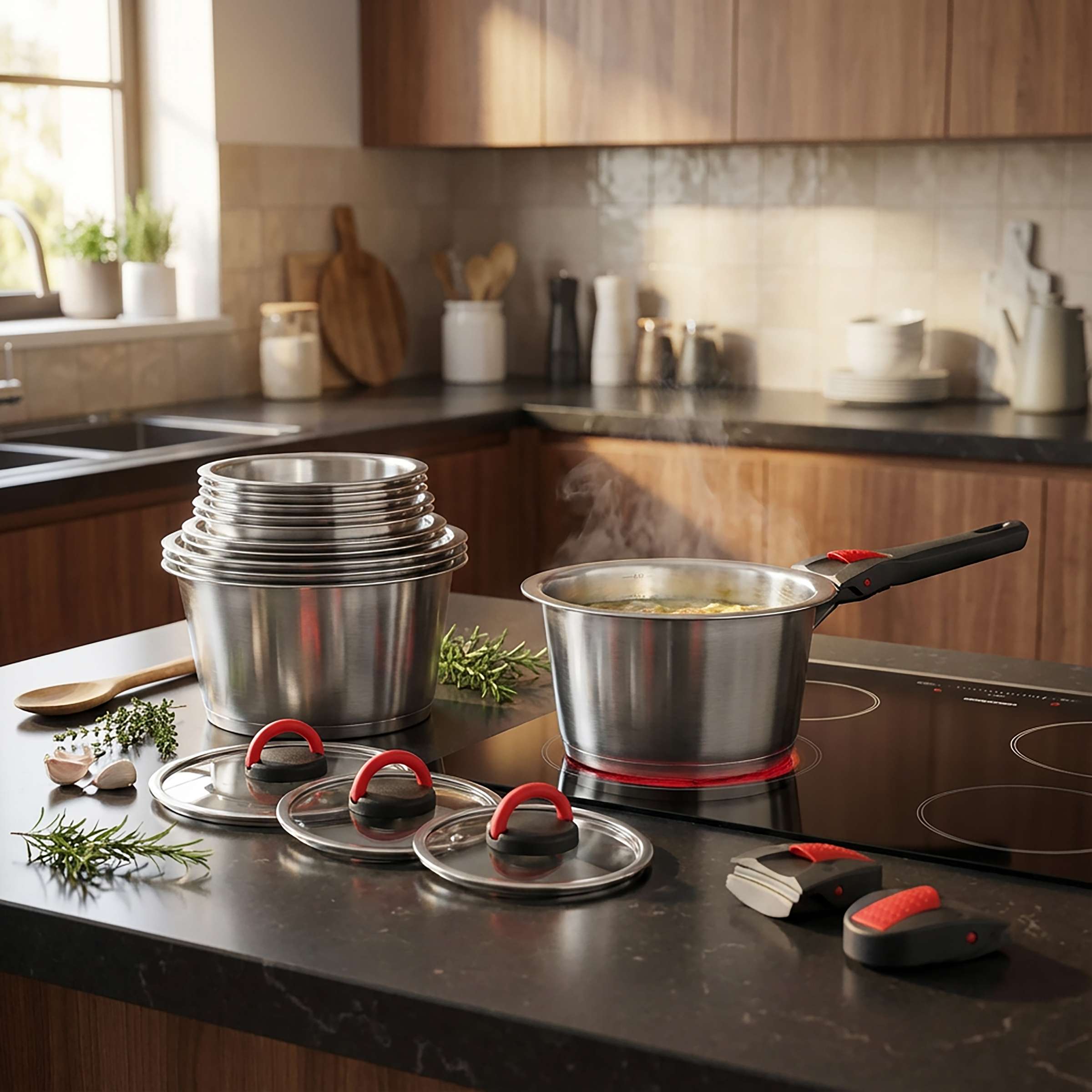 QUICK CLACK PRO Set de casseroles 9 pièces