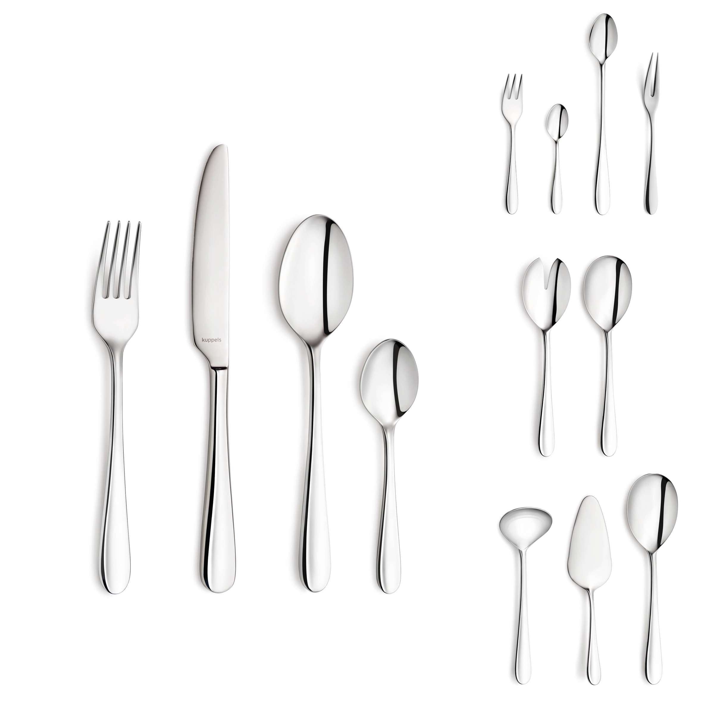 Kuppels TRIVO Besteckset 45-teilig mit Messer, Gabel, Löffel aus Edelstahl, elegant im Set präsentiert