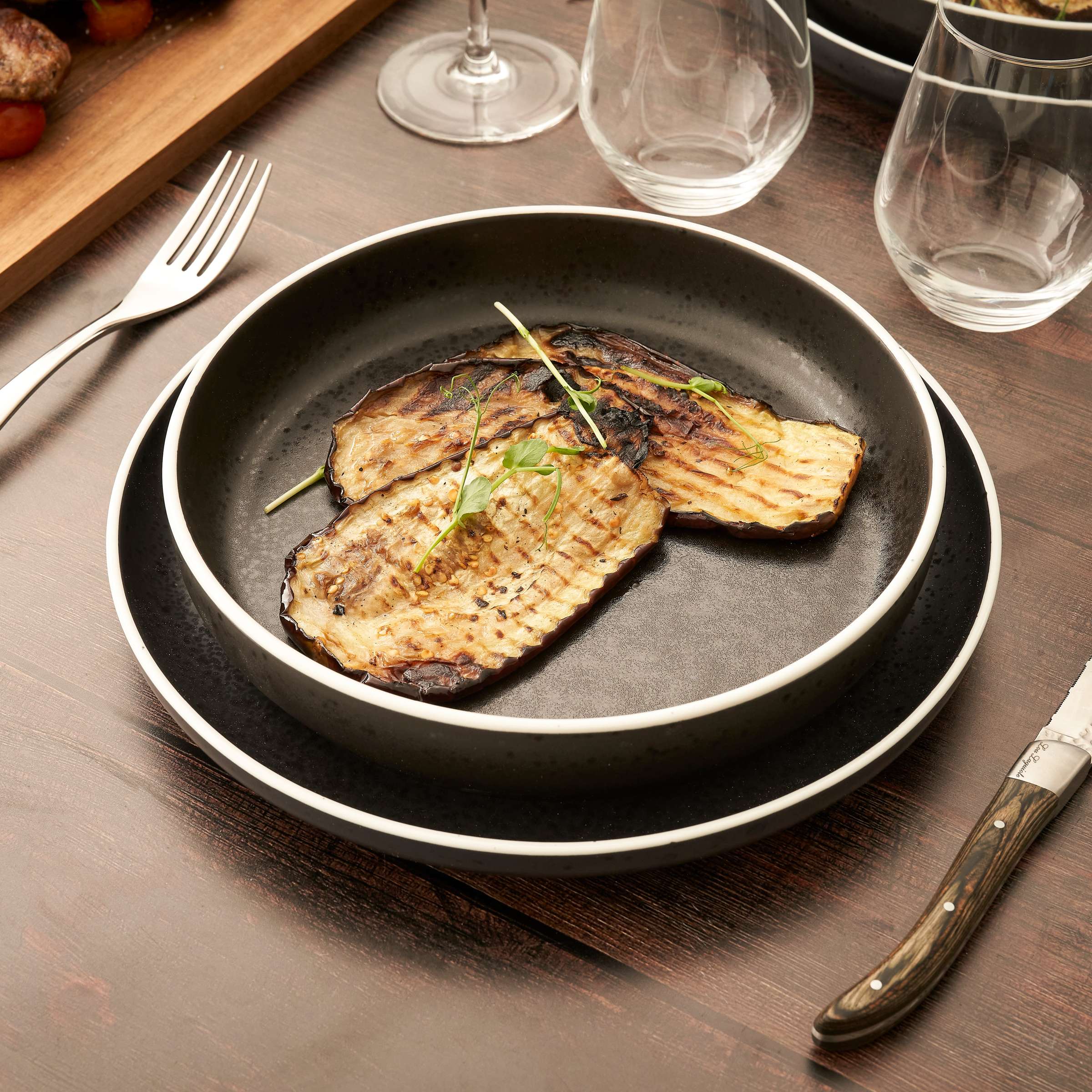ASTER GRANITE Dinner Plate black,white