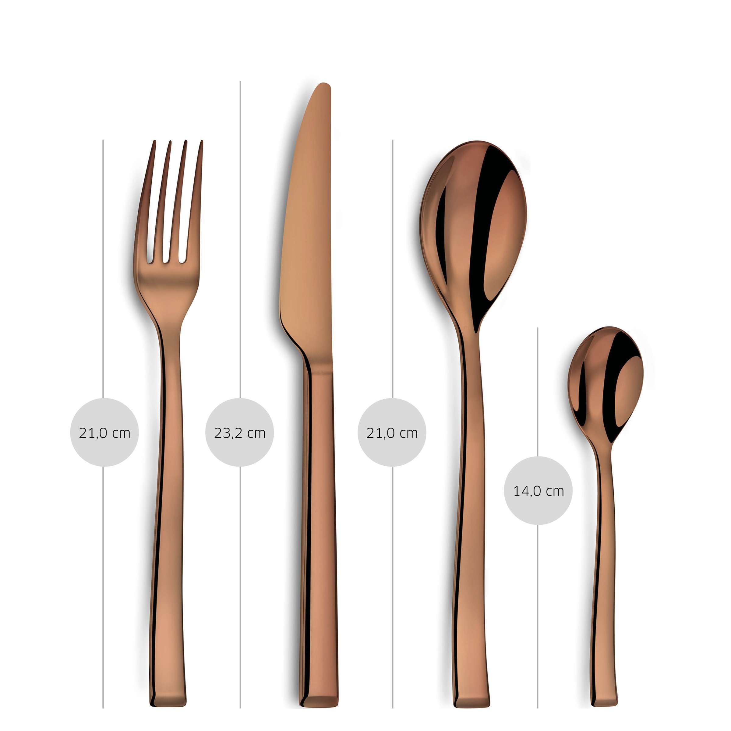 SIDE Bestekset 24-delig PVD koper mat
