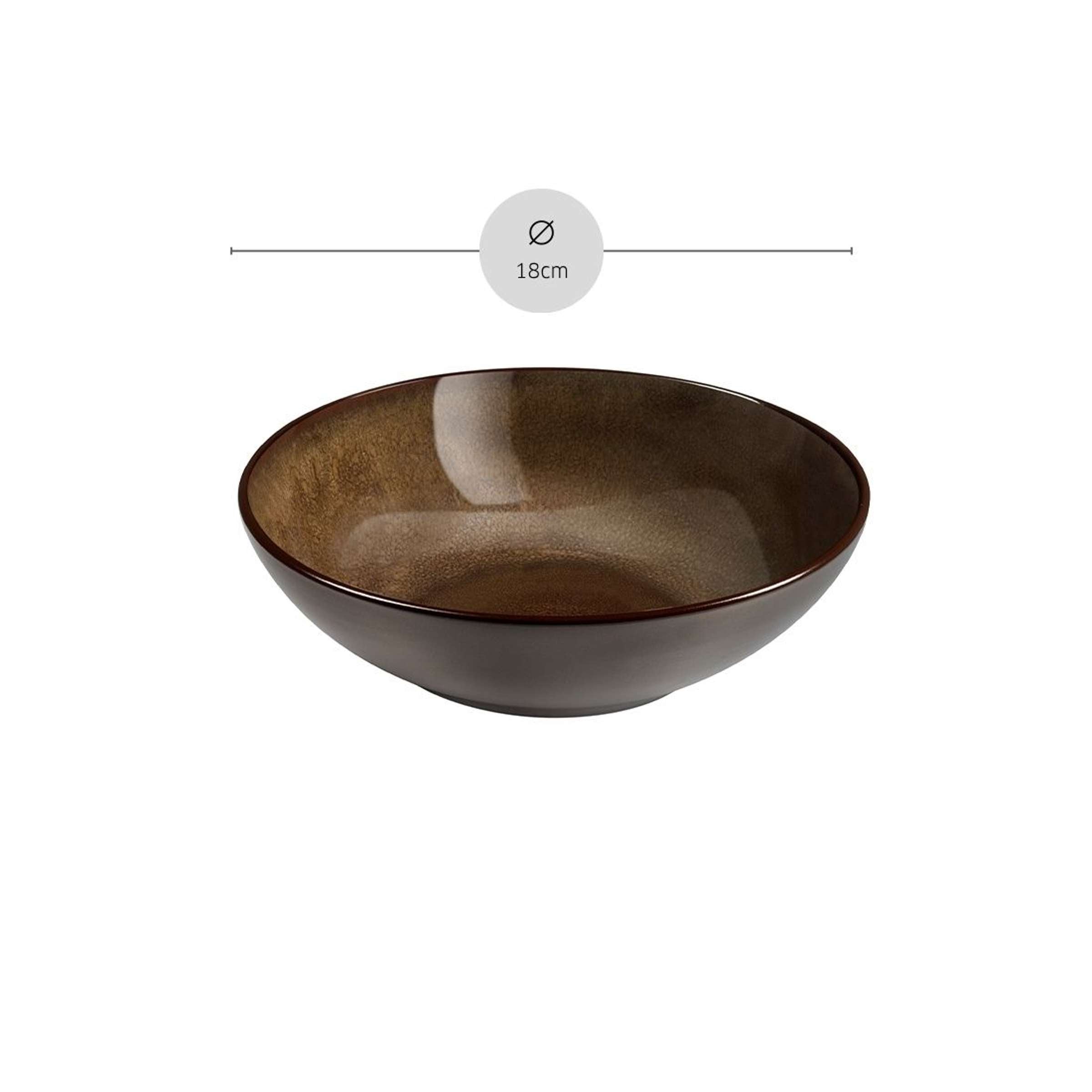Feining Bronze Salatteller aus Tableware von Médard de Noblat, braunes Dekor, elegantes Geschirr für Salate und Mahlzeiten
