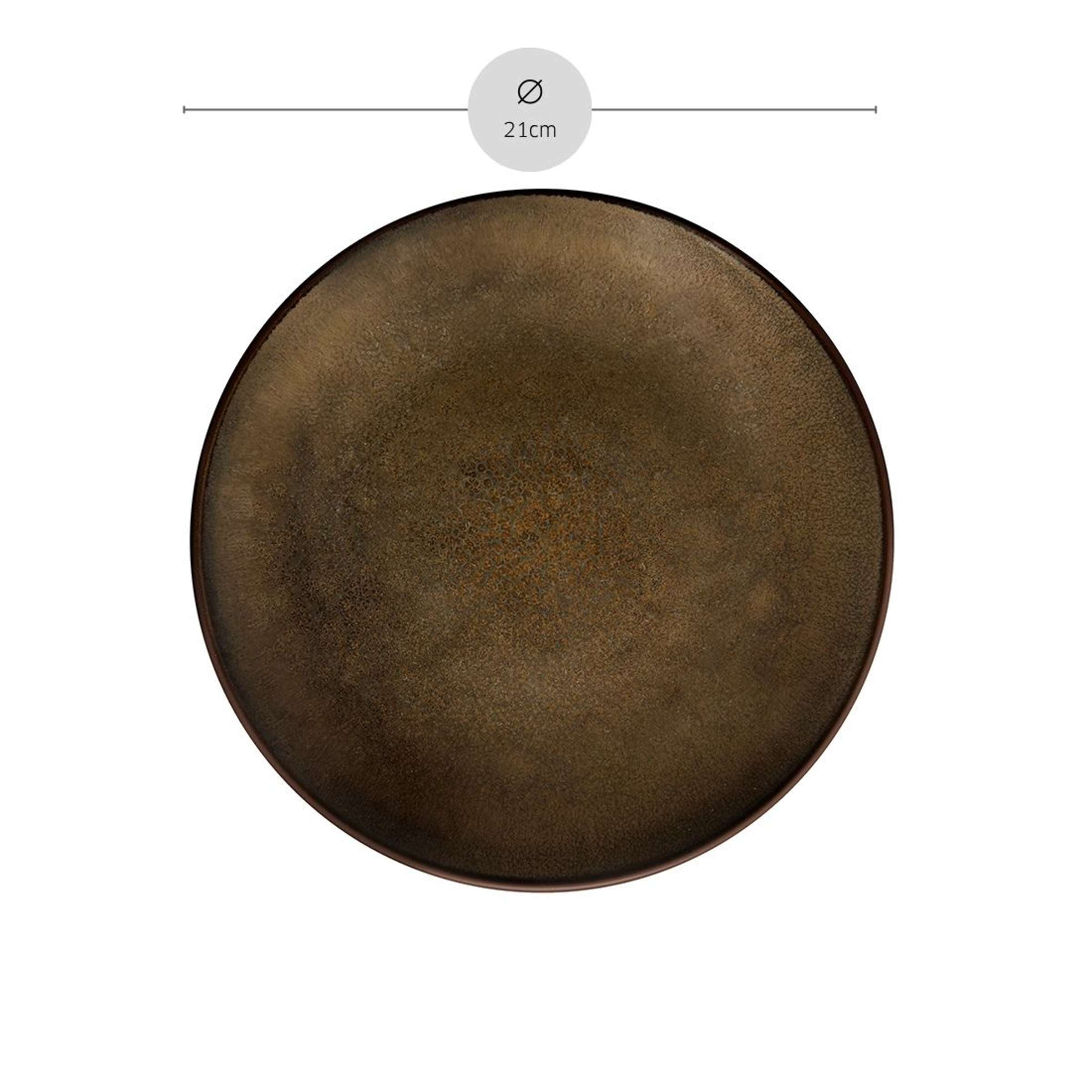 Dessertteller von Médard de Noblat aus der Feeling Bronze Serie, elegant und dekorativ für stilvolle Esstische.
