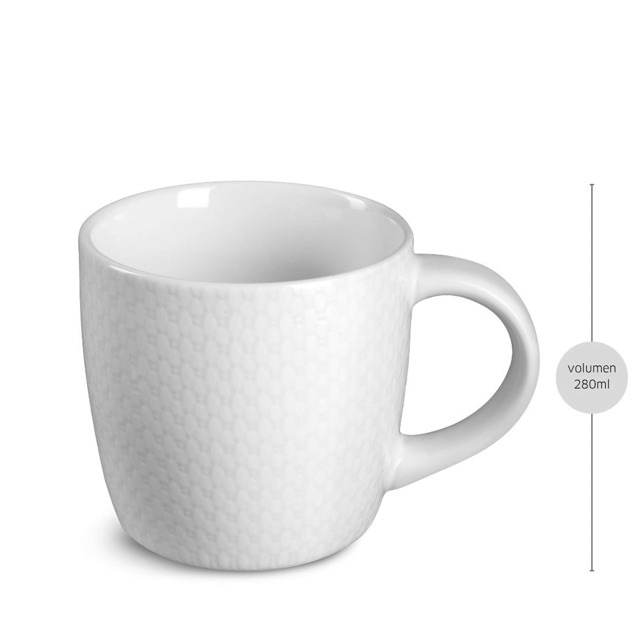 Weiße IZY Tasse von Médard de Noblat, elegantes Geschirr für Kaffee oder Tee, feines Tischgeschirr.