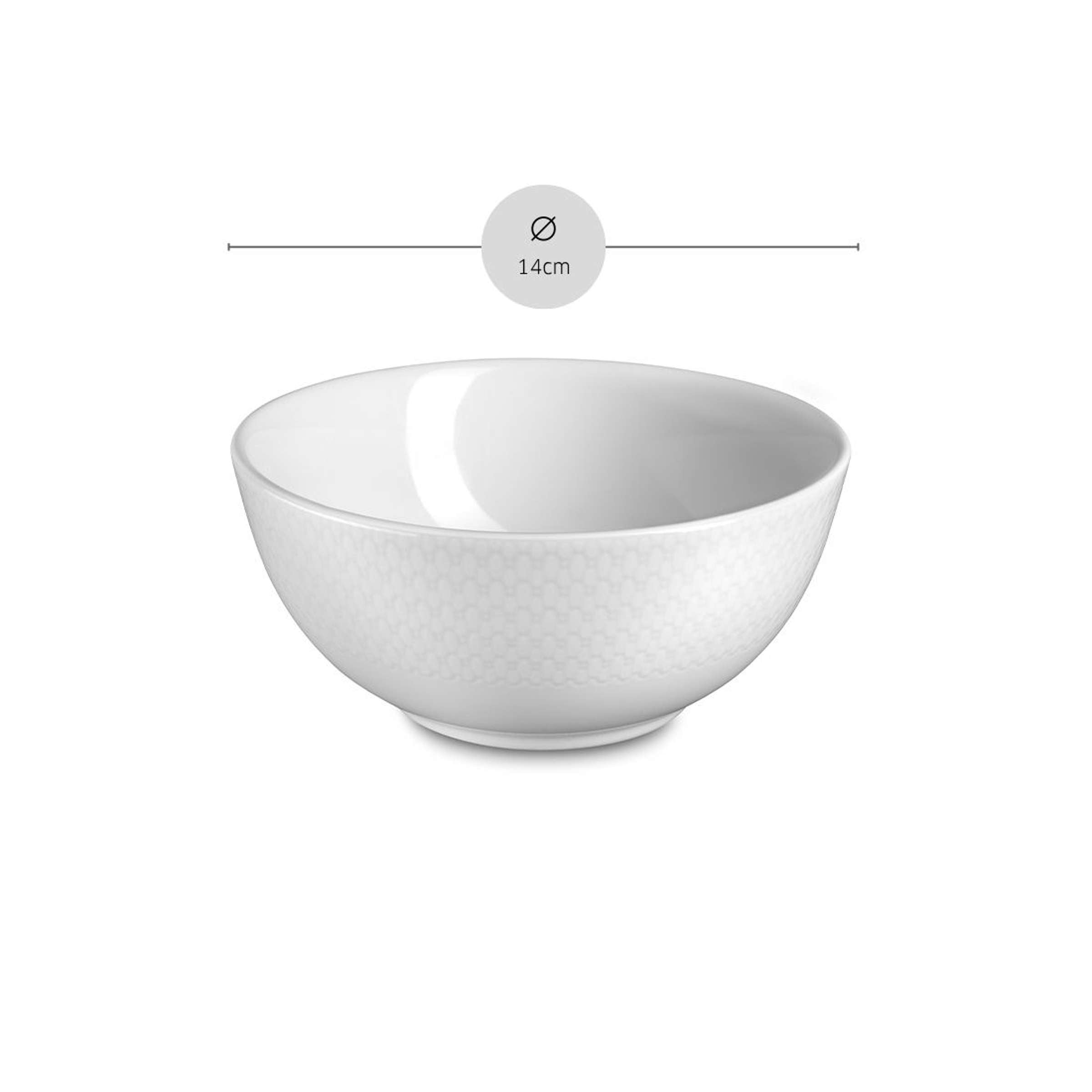 Weiße IZY Müslischale aus Médard de Noblat Geschirrset, elegante Porzellan-Schale für Frühstück und Snacks.