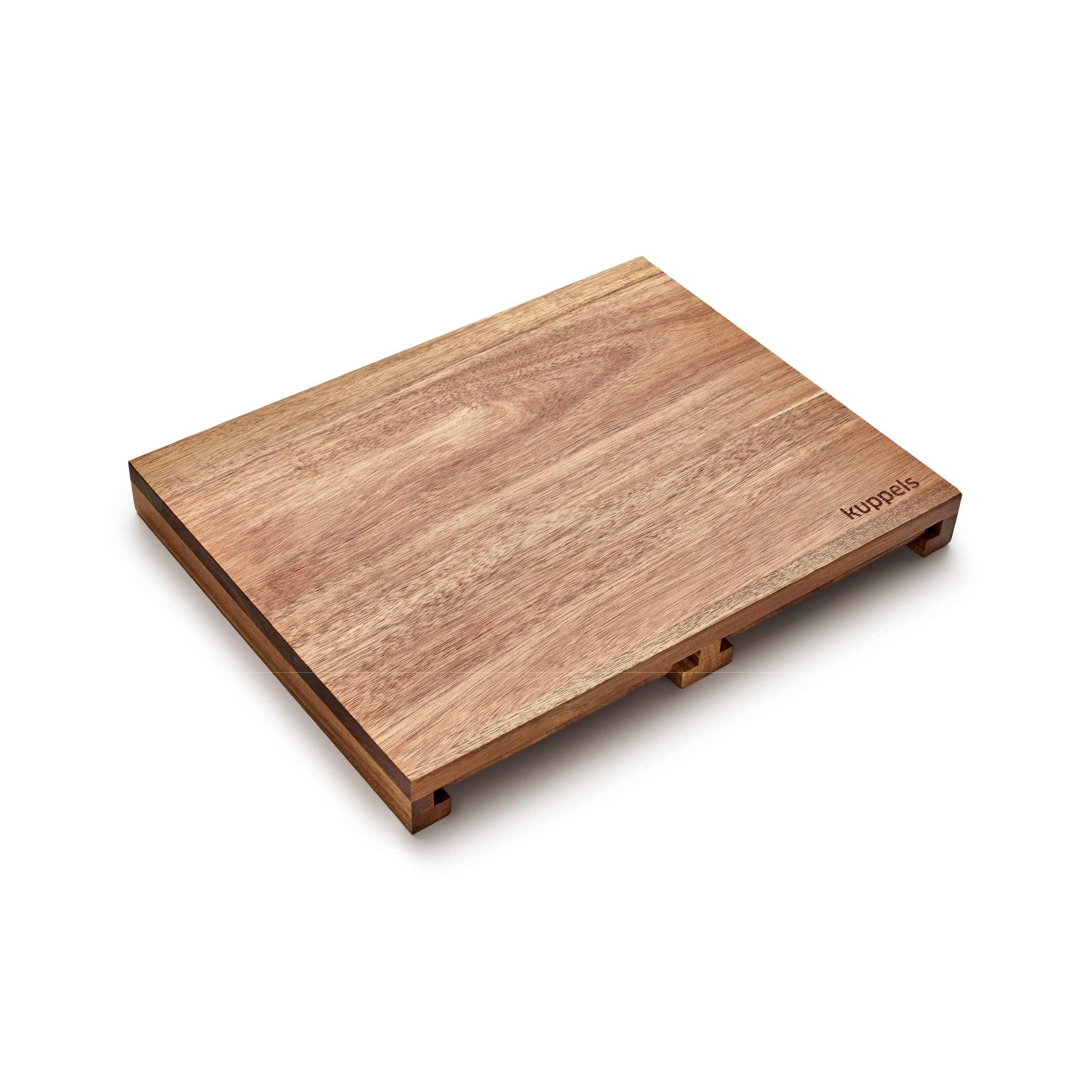 Schneidebrett von Kuppels, robustes Chopping Board aus Holz mit glatter Oberfläche und Griffen, ideal für die Küche