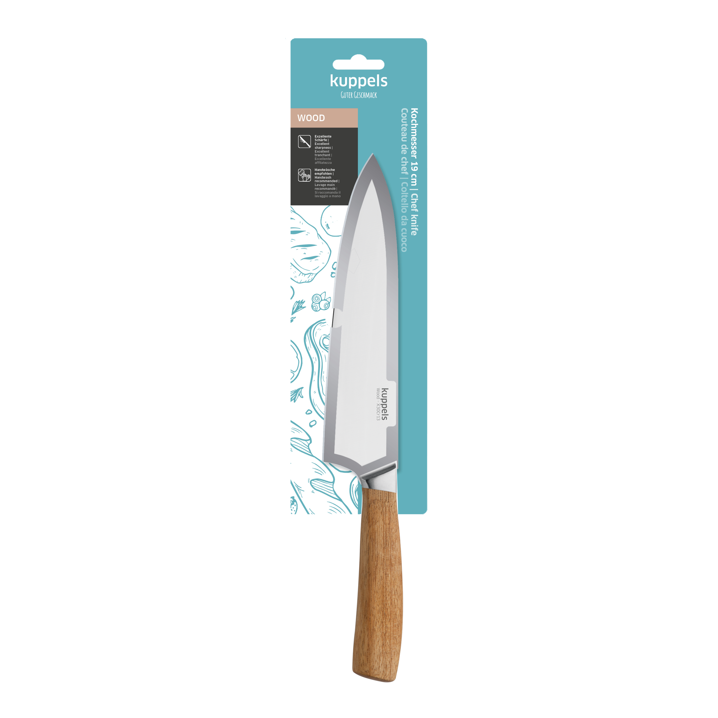 Kuppels WOOD Kochmesser aus Holz mit ergonomischem Griff, ideal für präzises Schneiden in der Küche