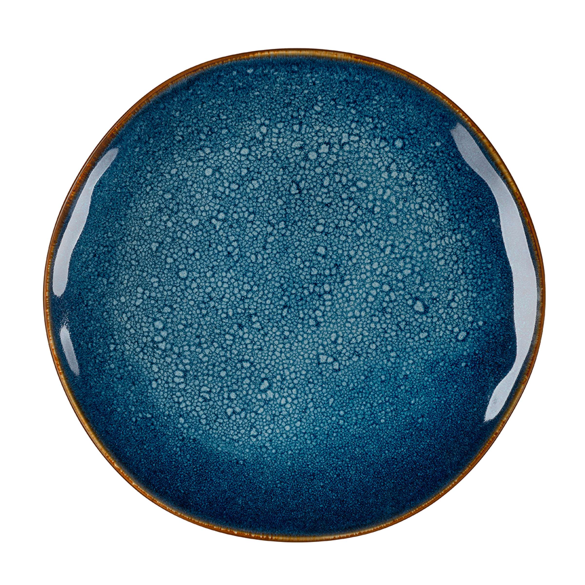 VERTIGO DENIM Dinner Plate blue, brown