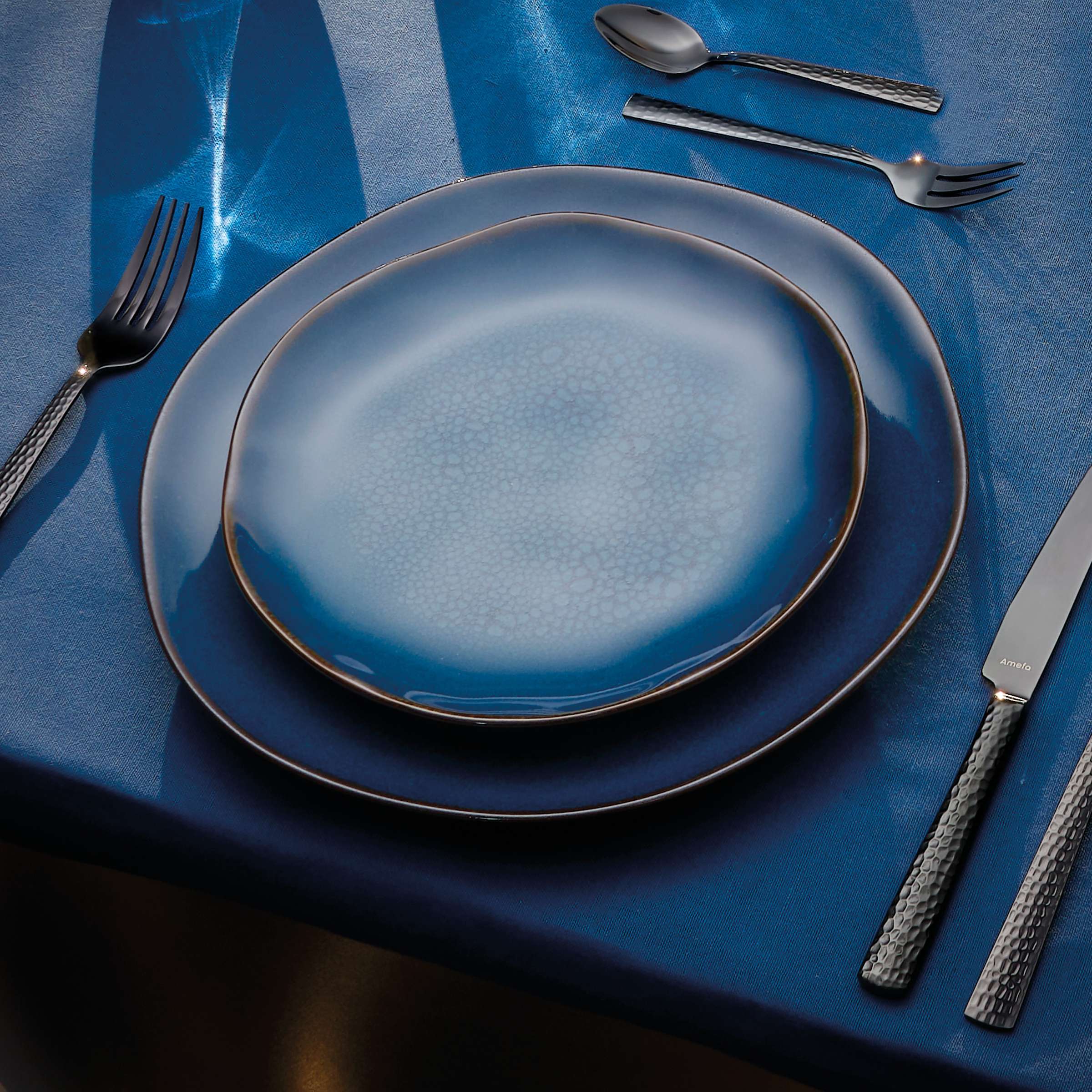 VERTIGO DENIM Dessertbord blauw, bruin