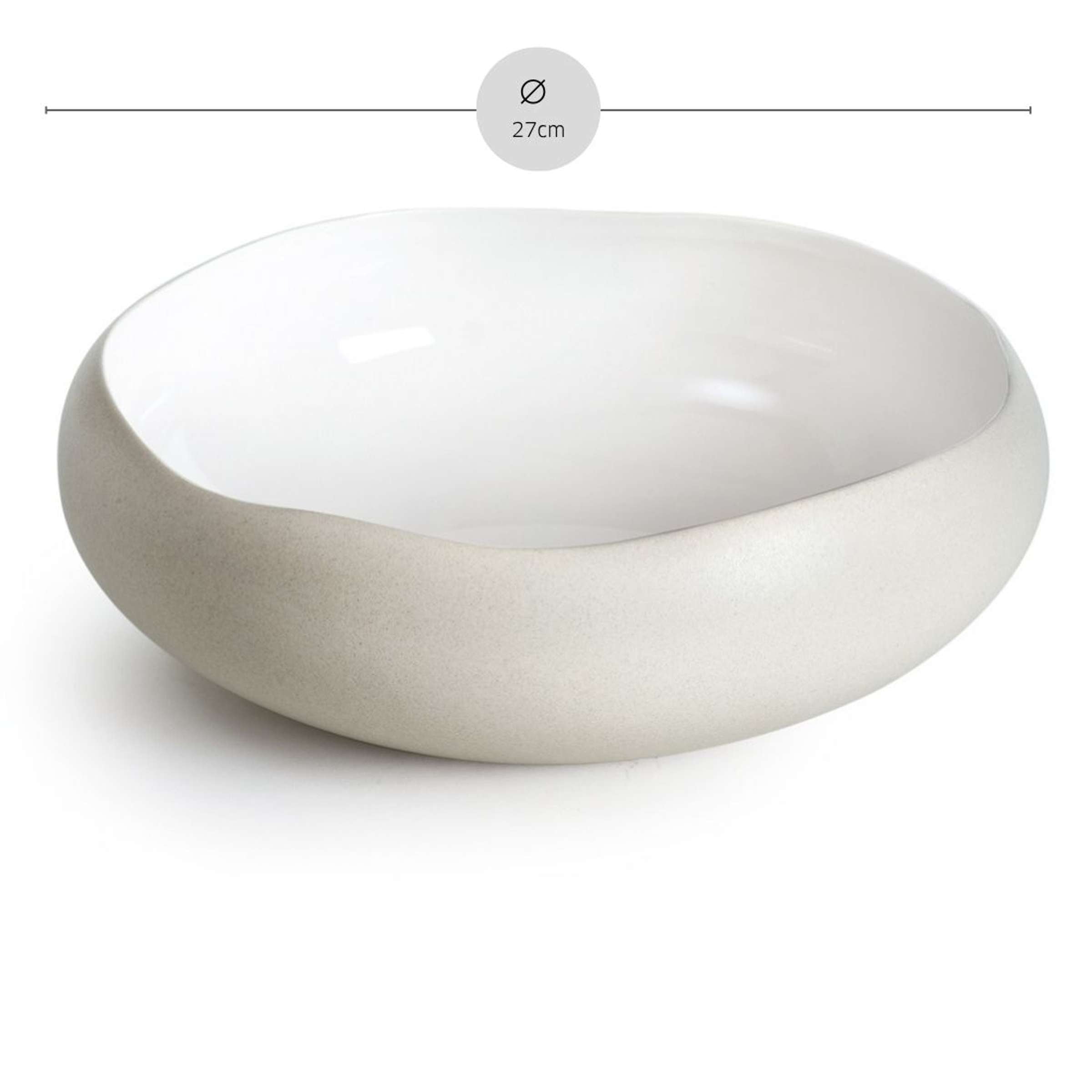 Mittelgroße weiße OSLO WHITE Schüssel von Médard de Noblat, elegantes Geschirr für den Tisch, Nahaufnahme.