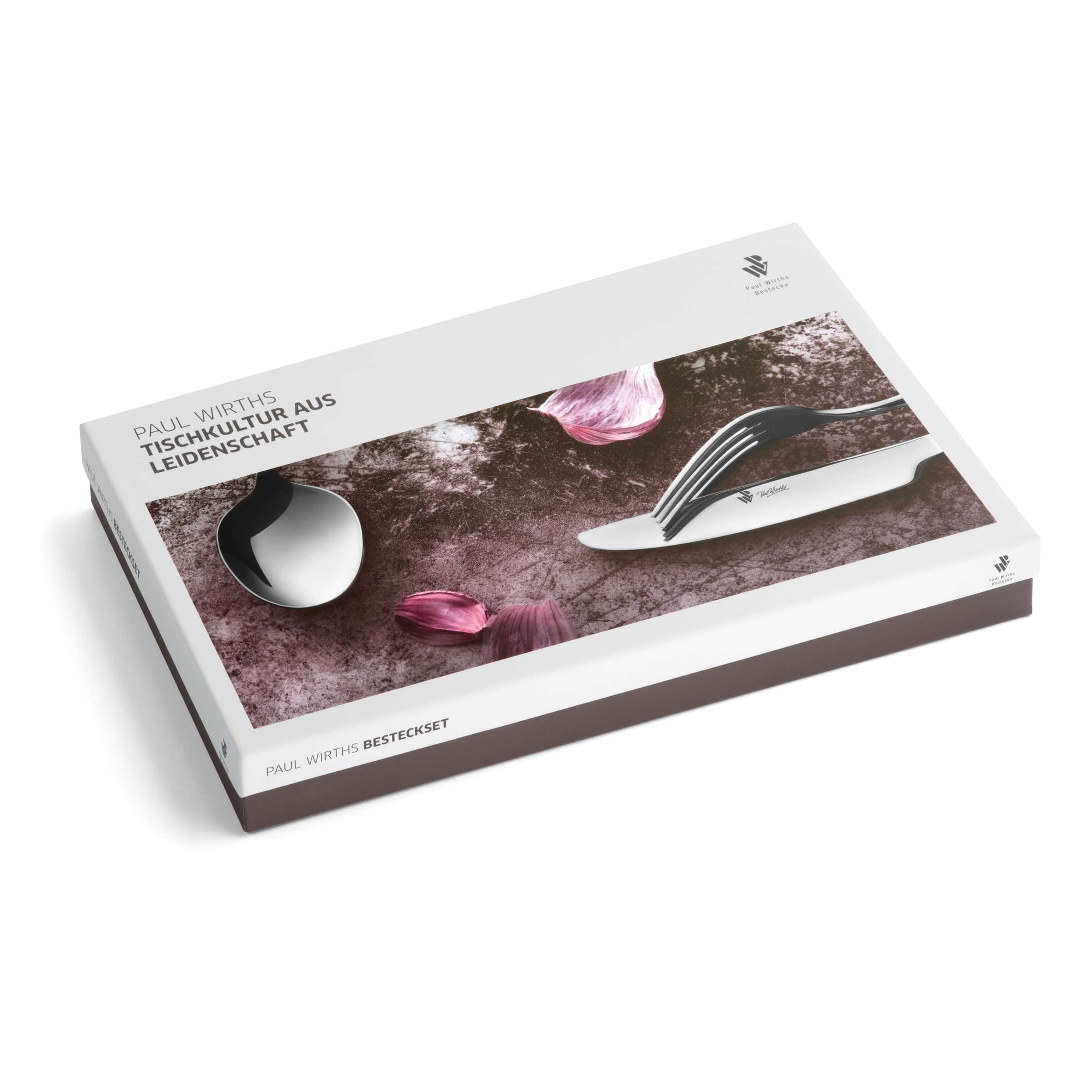 Schwarz PVD Besteckset 24-teilig von Paul Wirths in Geschenkbox, Edelstahl Messer, Gabeln und Löffel für elegante Tischdekoration