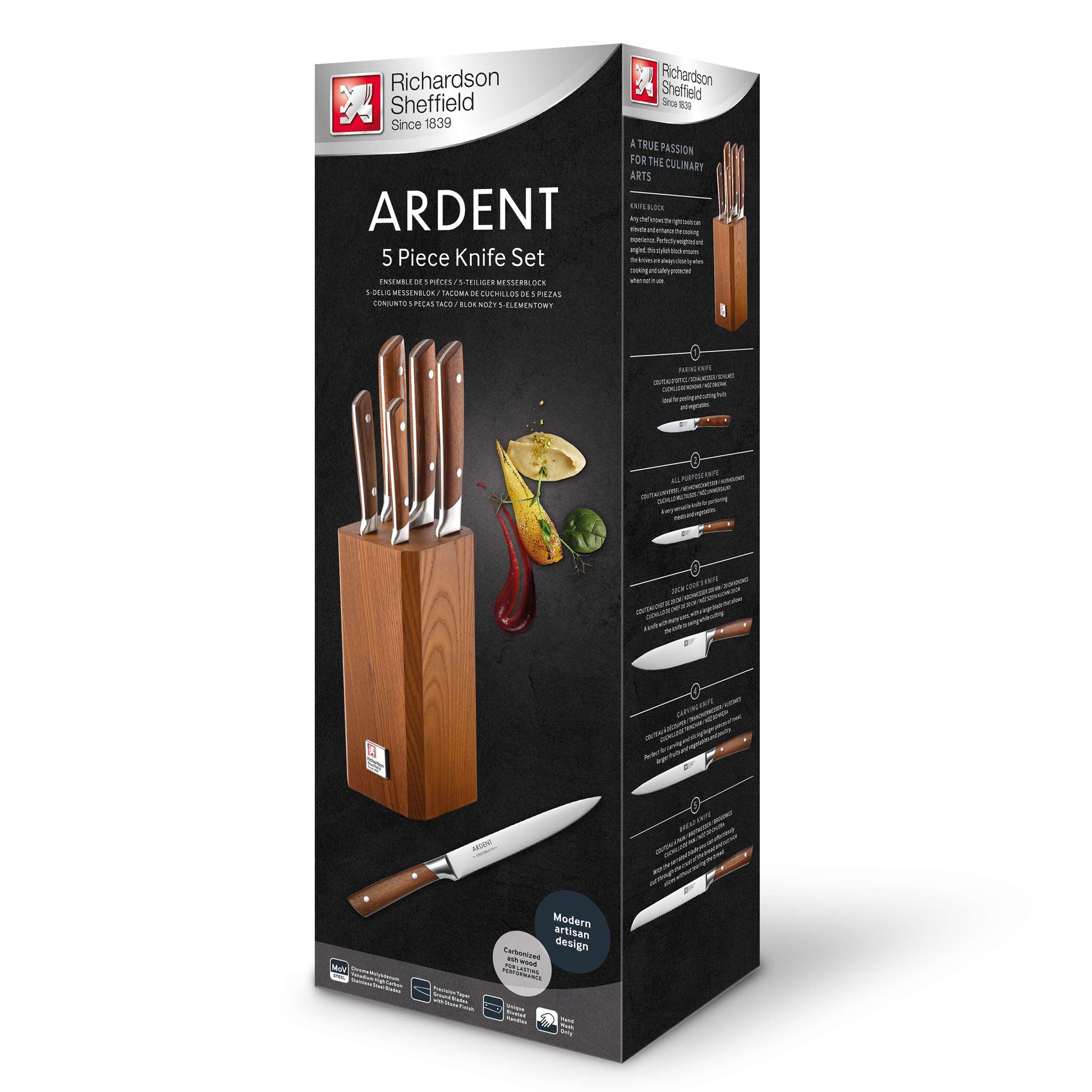 ARDENT Knife Block 5-piece