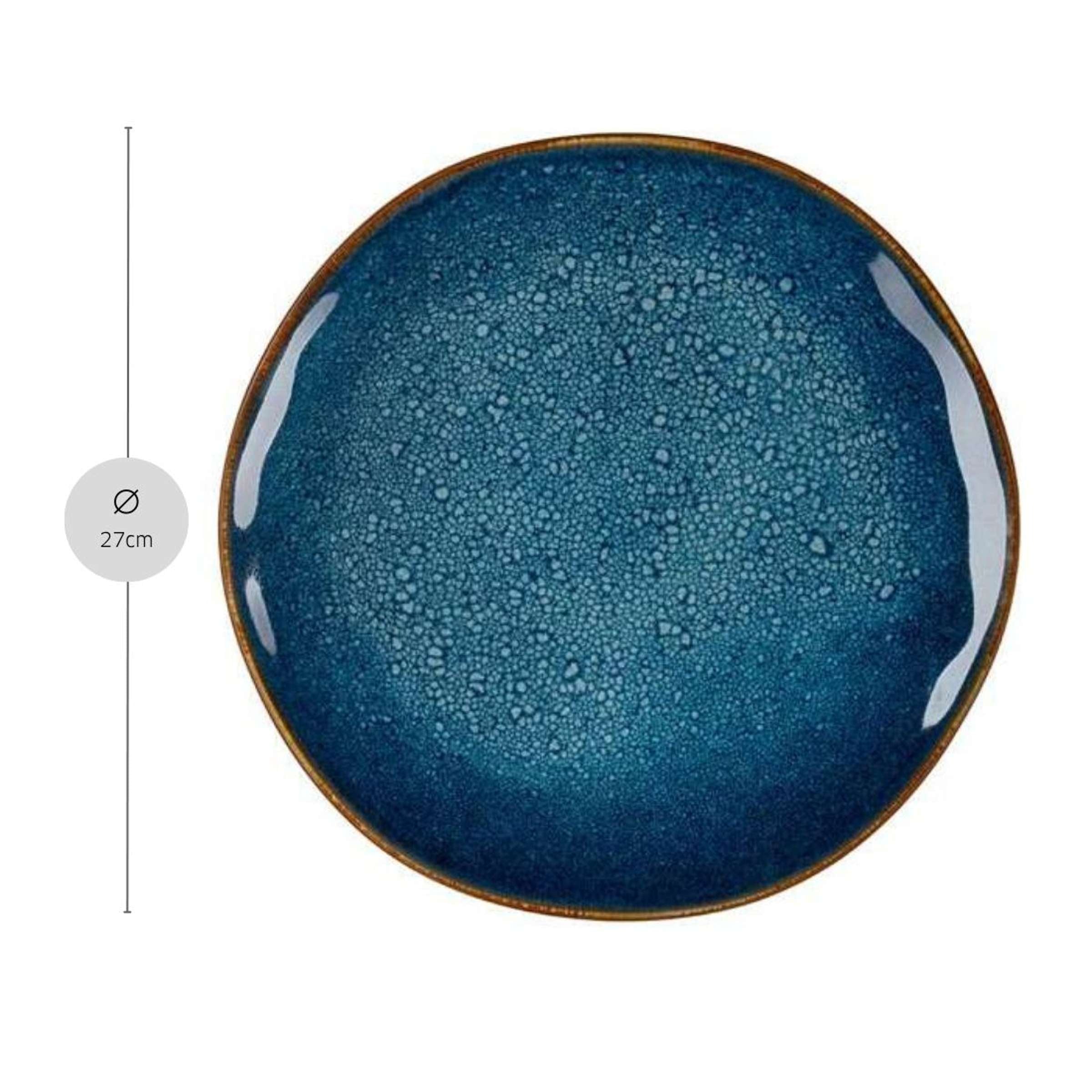 VERTIGO DENIM Dinerbord blauw, bruin
