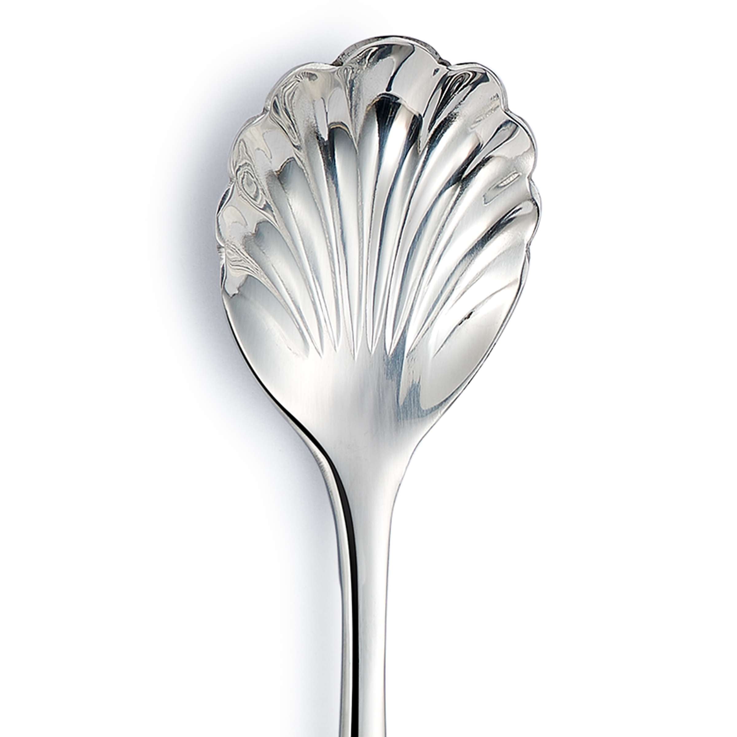 Rhodos Zuckerlöffel von Paul Wirths, elegantes Besteckstück aus Edelstahl für Süßigkeiten und Kaffee, detailreiche Aufnahme
