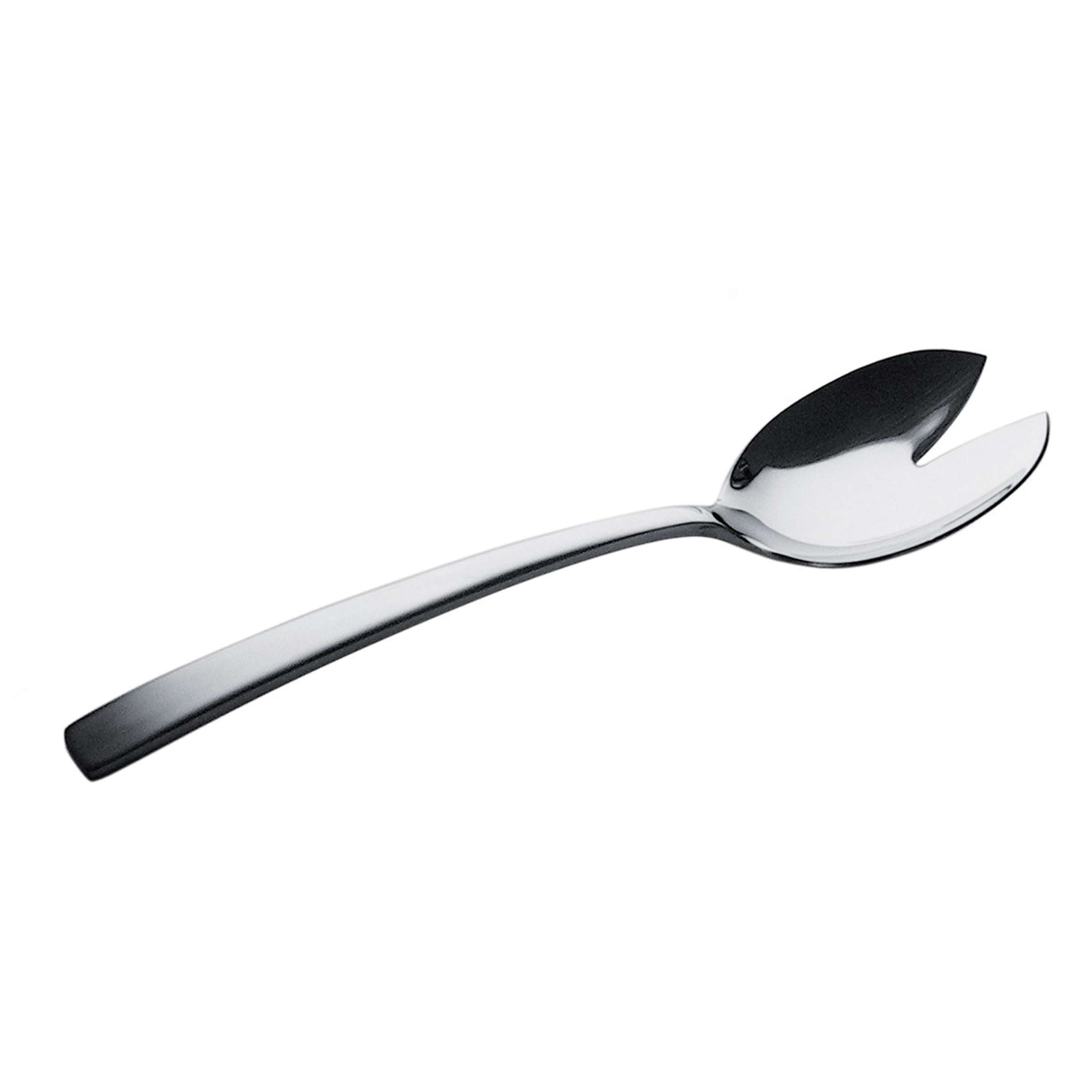 Ein einzelner Paul Wirths SWING Salatgabel aus hochwertigem Besteck, modernes Design, liegt auf hellem Hintergrund