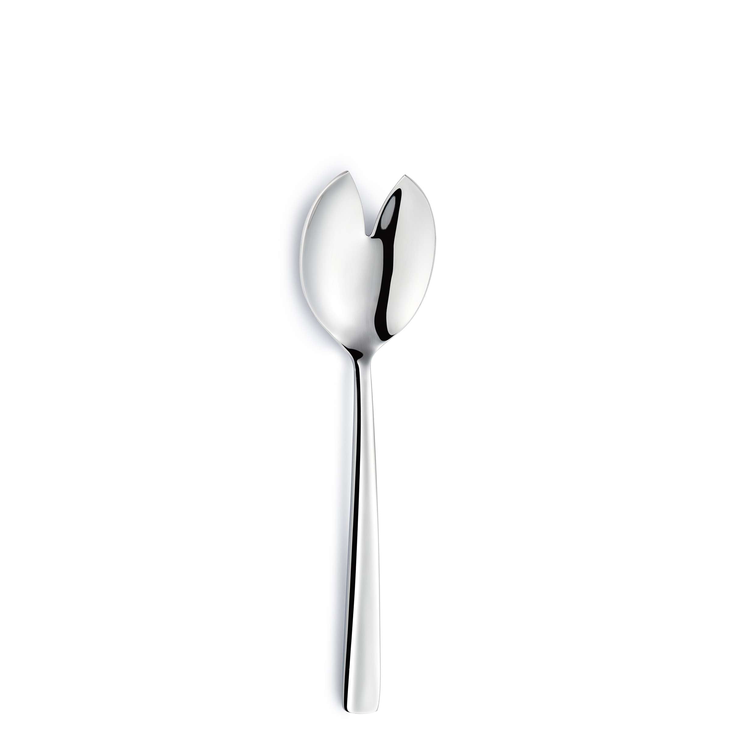 Ein einzelner Paul Wirths SWING Salatgabel aus hochwertigem Besteck, modernes Design, liegt auf hellem Hintergrund