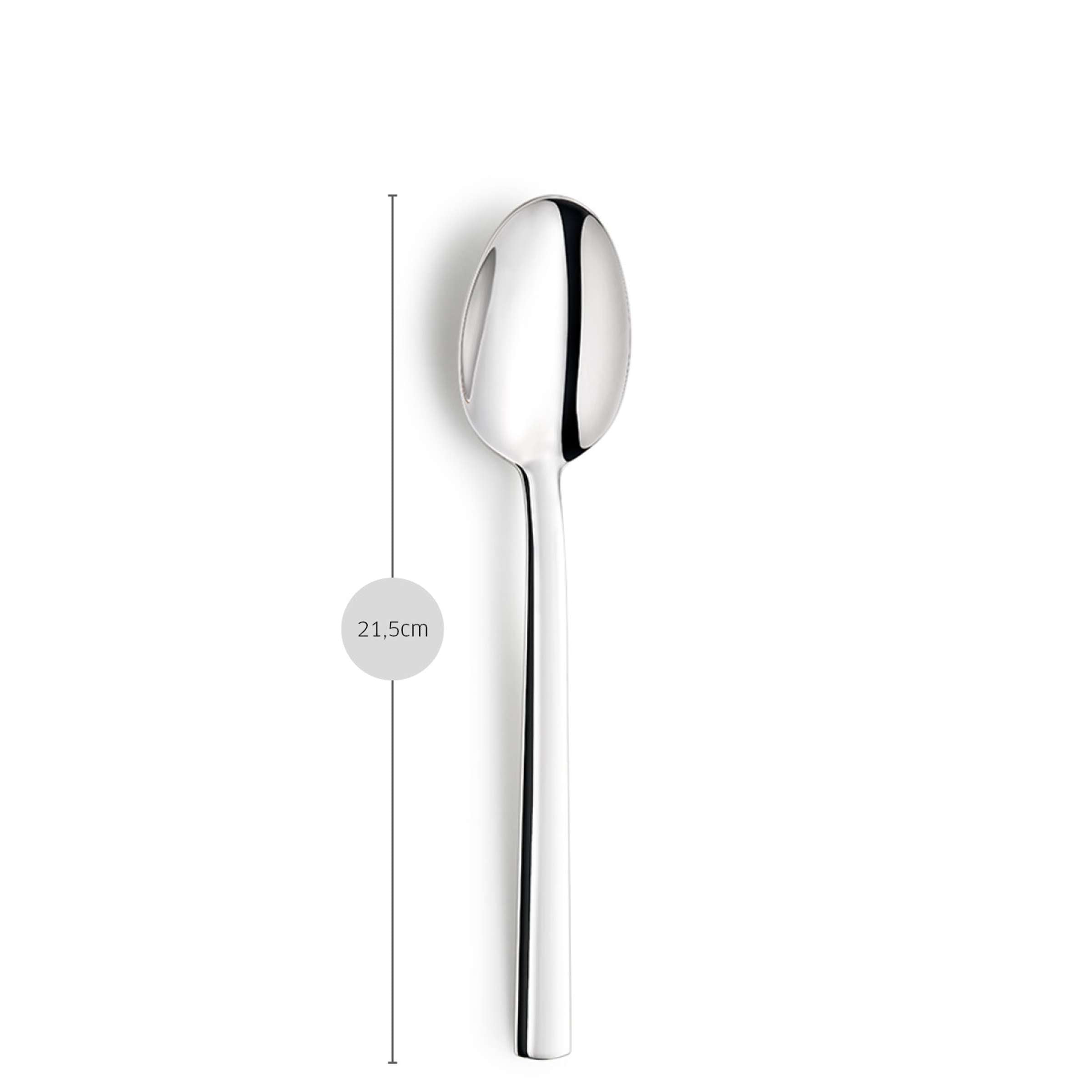 Ein einzelner AURA Menülöffel von Paul Wirths aus Edelstahl, mit elegantem Design und glänzender Oberfläche.