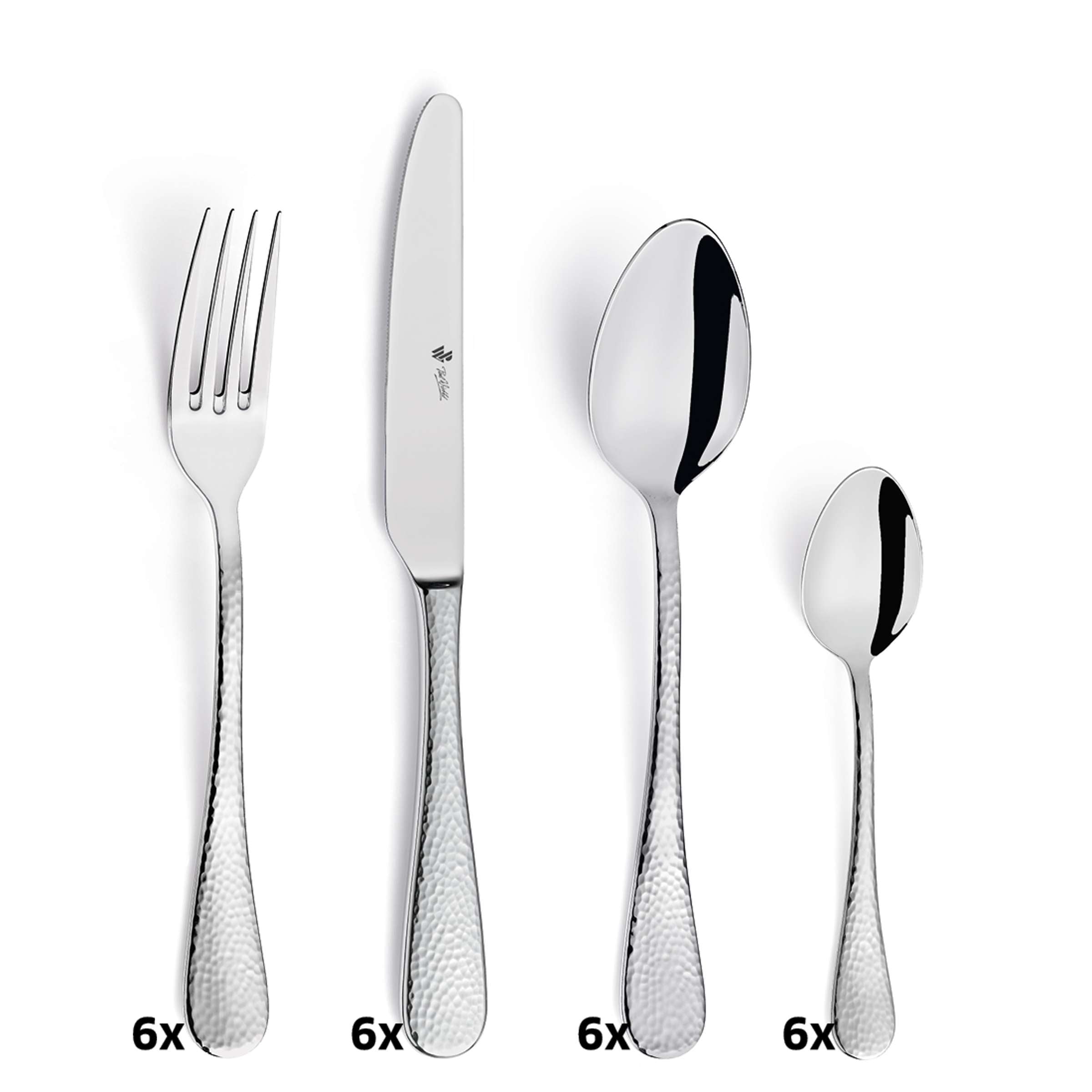 Paul Wirths Besteckset 24-teilig, Messer, Gabeln, Löffel aus Edelstahl, elegantes Besteck für den Tisch