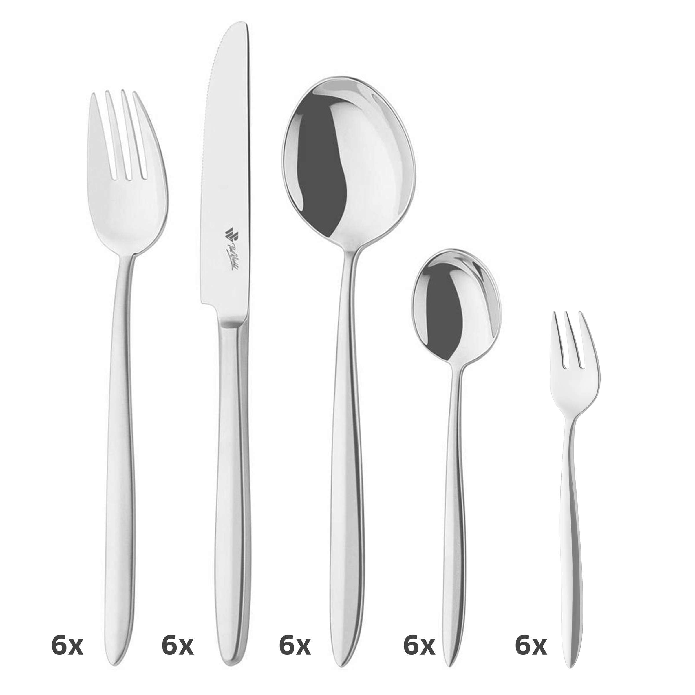 ROMA Zestaw sztućców, 30-częściowy, matowy