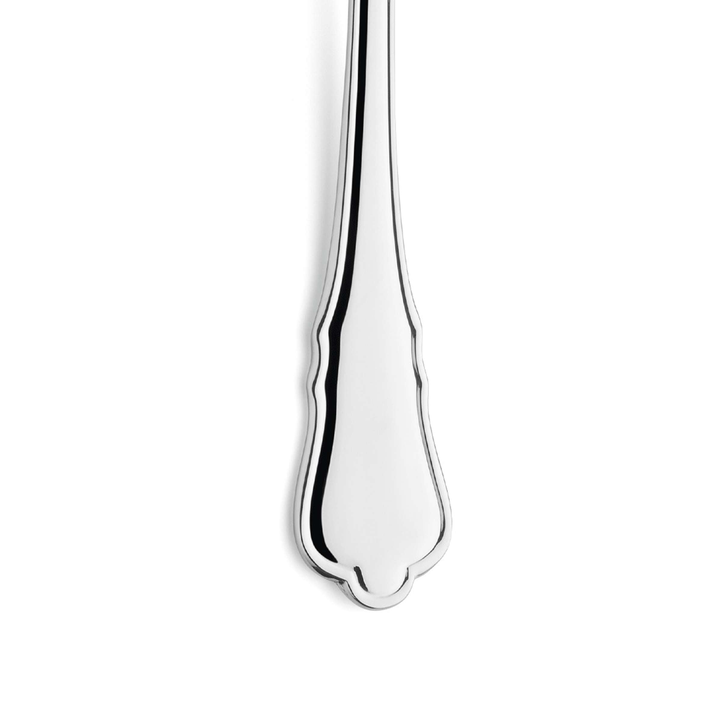 Edelstahl-Servierlöffel von Paul Wirths im klassischen CHIPPENDALE-Stil, mit elegantem Design und handgeschmiedeter Oberfläche.