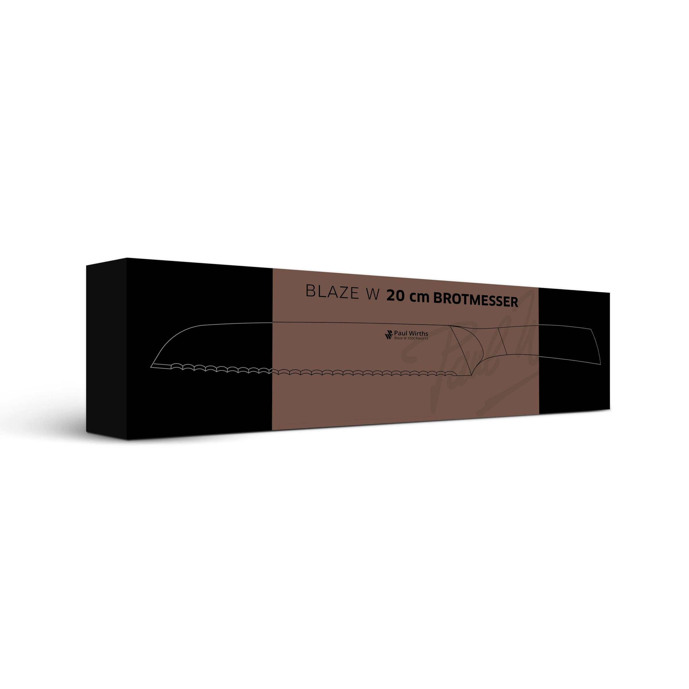 BLAZE Brotmesser von Paul Wirths, Küchenmesser, scharf mit Holzgriff, in Verpackung, ideal für Brot und Gebäck schneiden