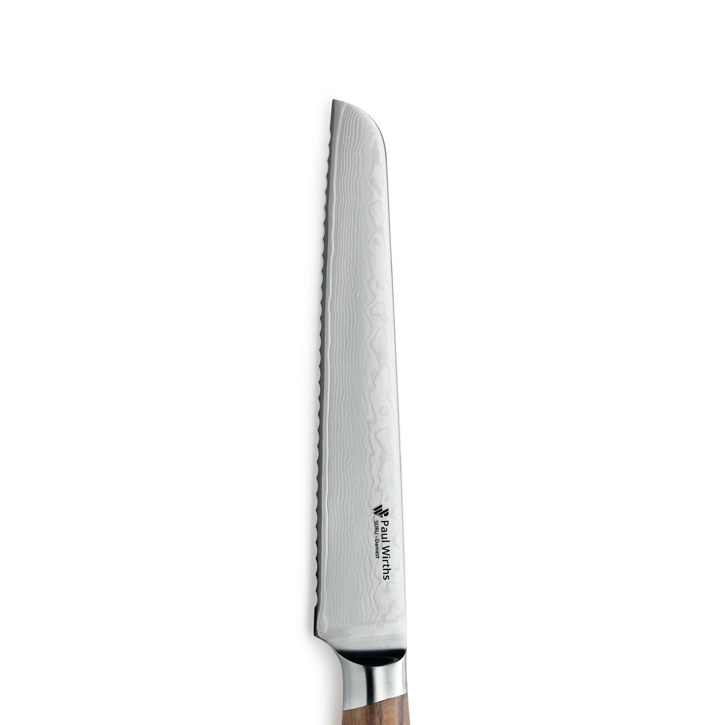 SURU Brotmesser von Paul Wirths, Küchenmesser mit langer Klinge zum Schneiden von Brot und Gebäck, detailreiche Abbildung