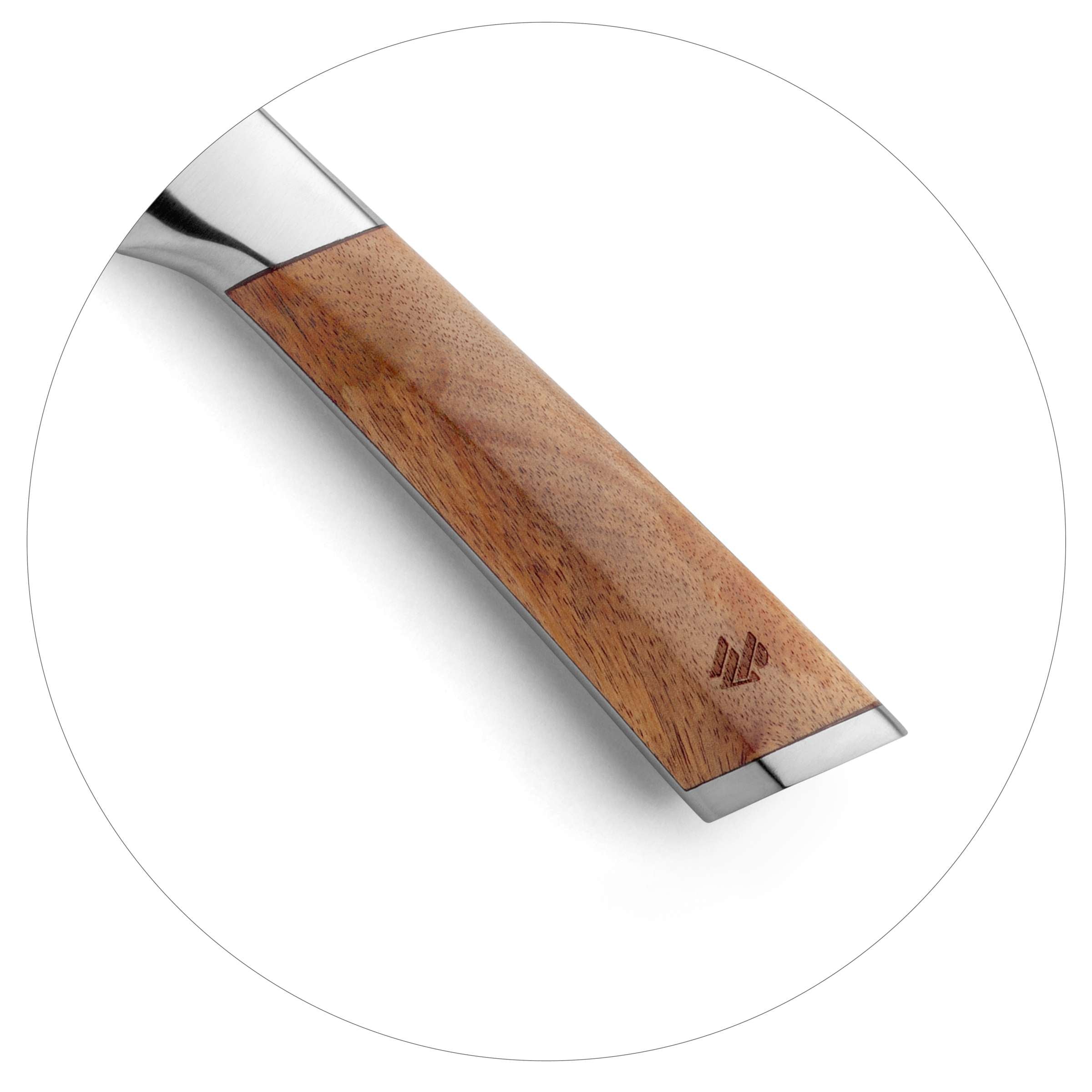 Acacia Messerblock 5-teilig von Paul Wirths, Holzblock mit Messern, elegante Küchenmesser für präzises Schneiden
