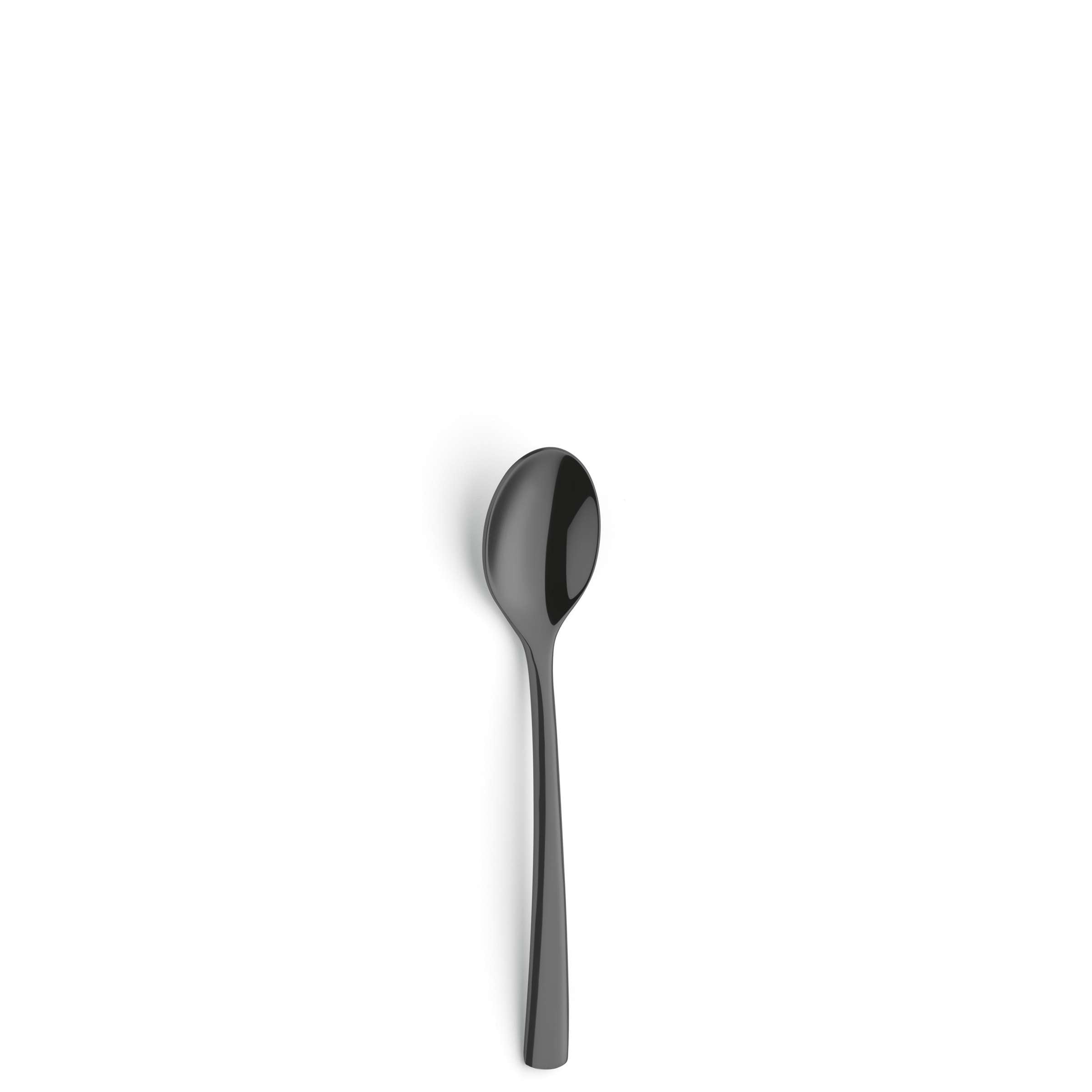Schwarz PVD Besteckset 4-teilig von Paul Wirths, elegantes Cutlery Set mit Messer, Gabel, Löffel und Teelöffel auf weißem Hintergrund.