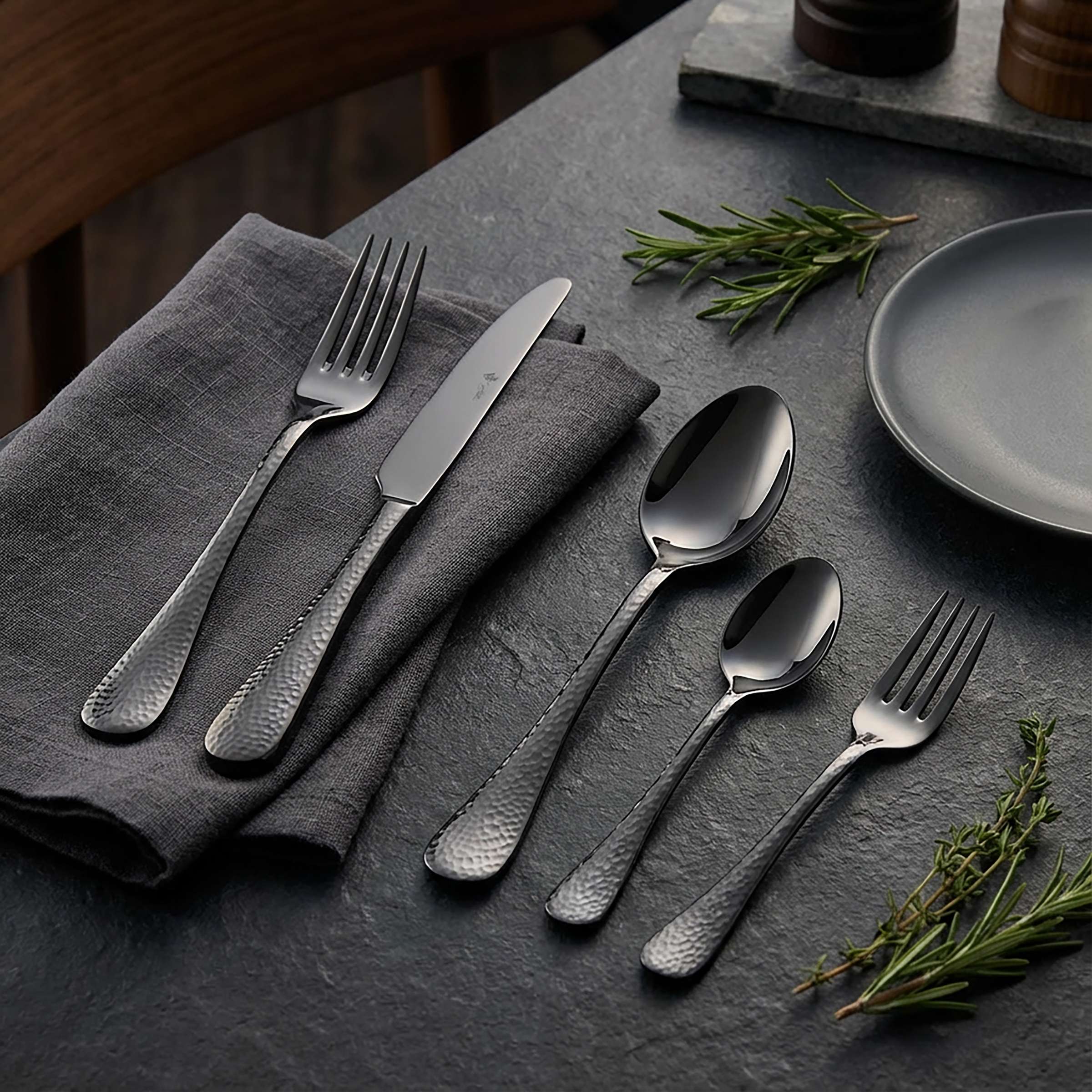 MONDO Widelec do menu, PVD czarny