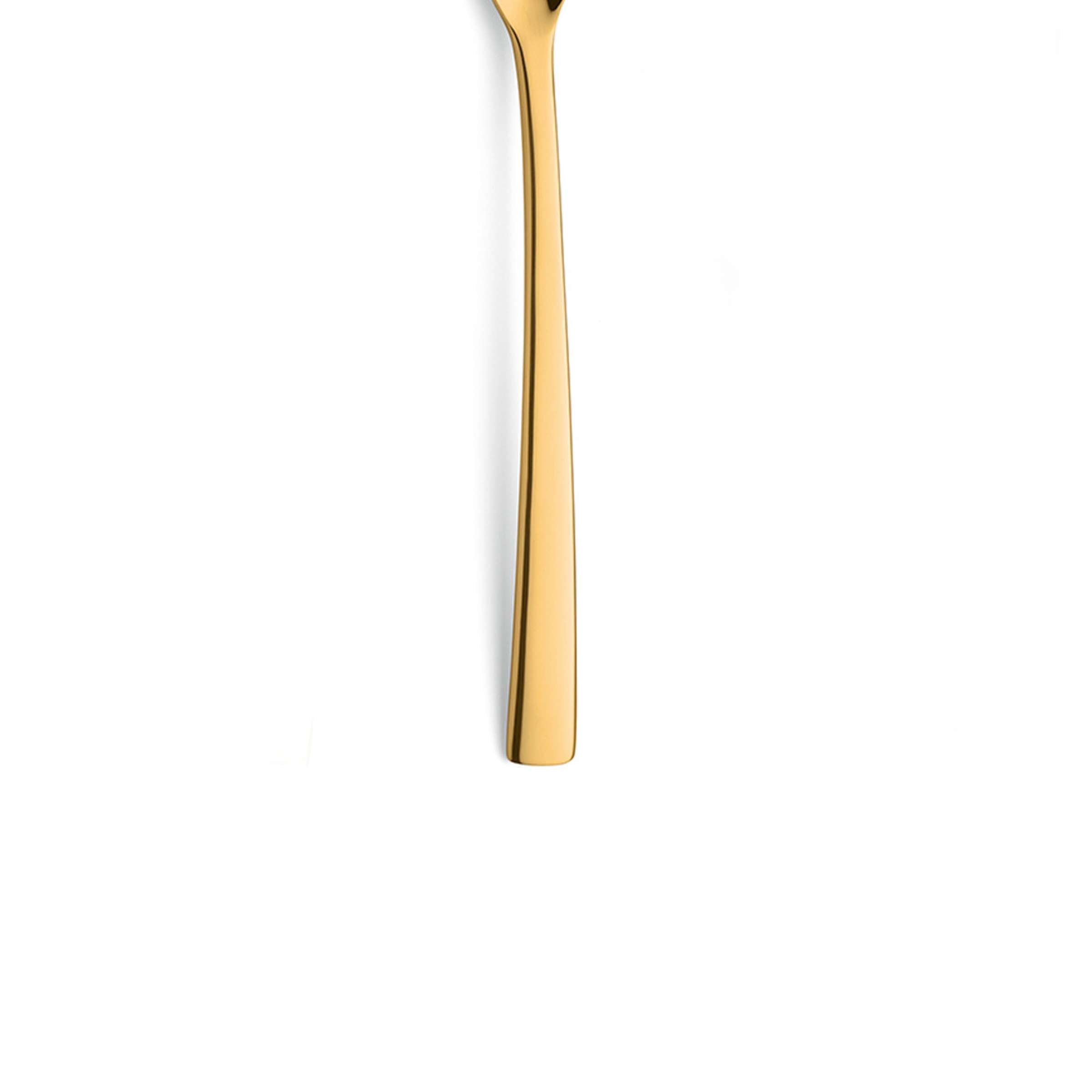 Goldener SWING Menülöffel von Paul Wirths aus PVD-beschichtetem Besteck, eleganter Tischlöffel mit goldener Oberfläche