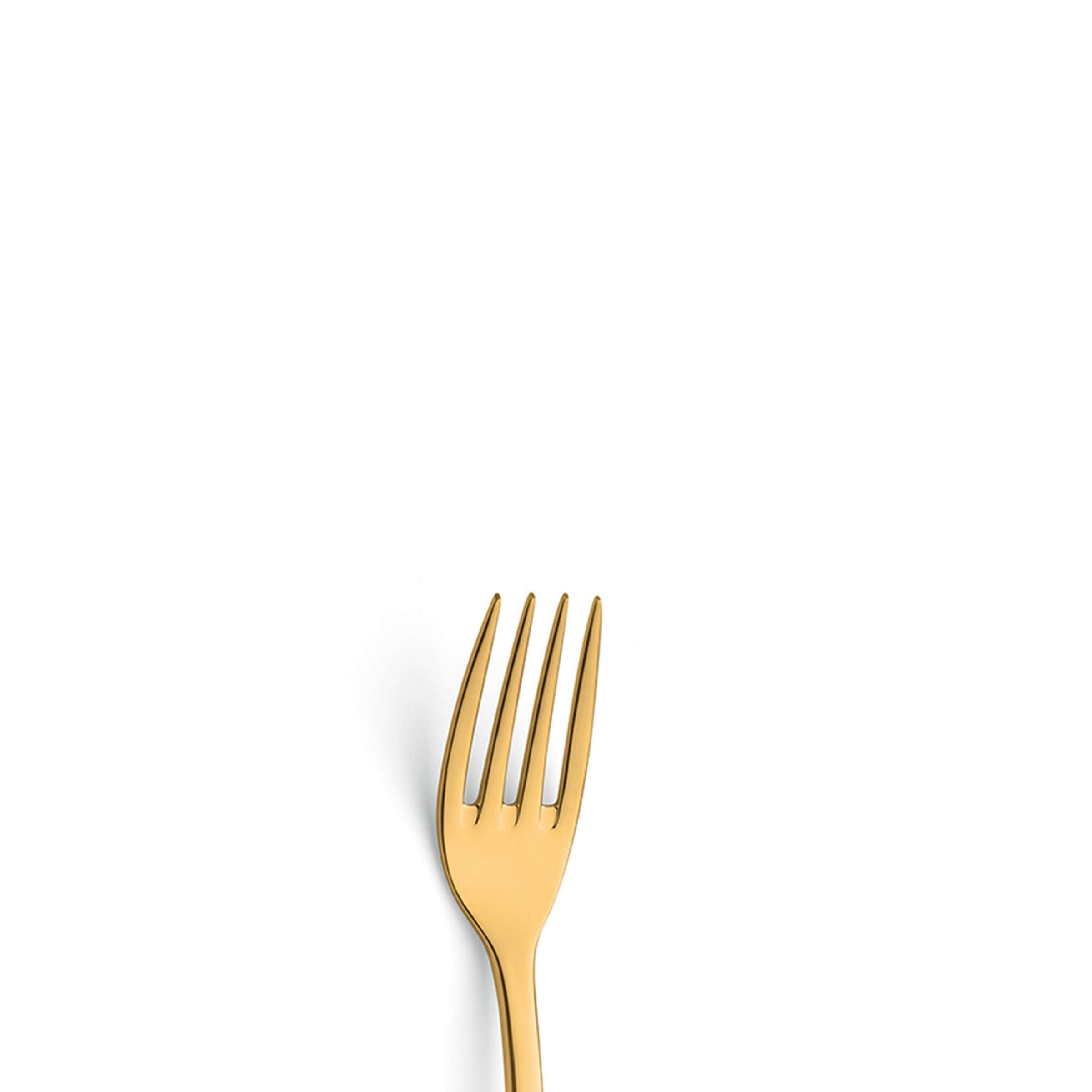 Paul Wirths SWING Menügabel aus PVD-gold, elegante einzelne Besteckgabel mit modernem Design, glänzend und hochwertig gefertigt.