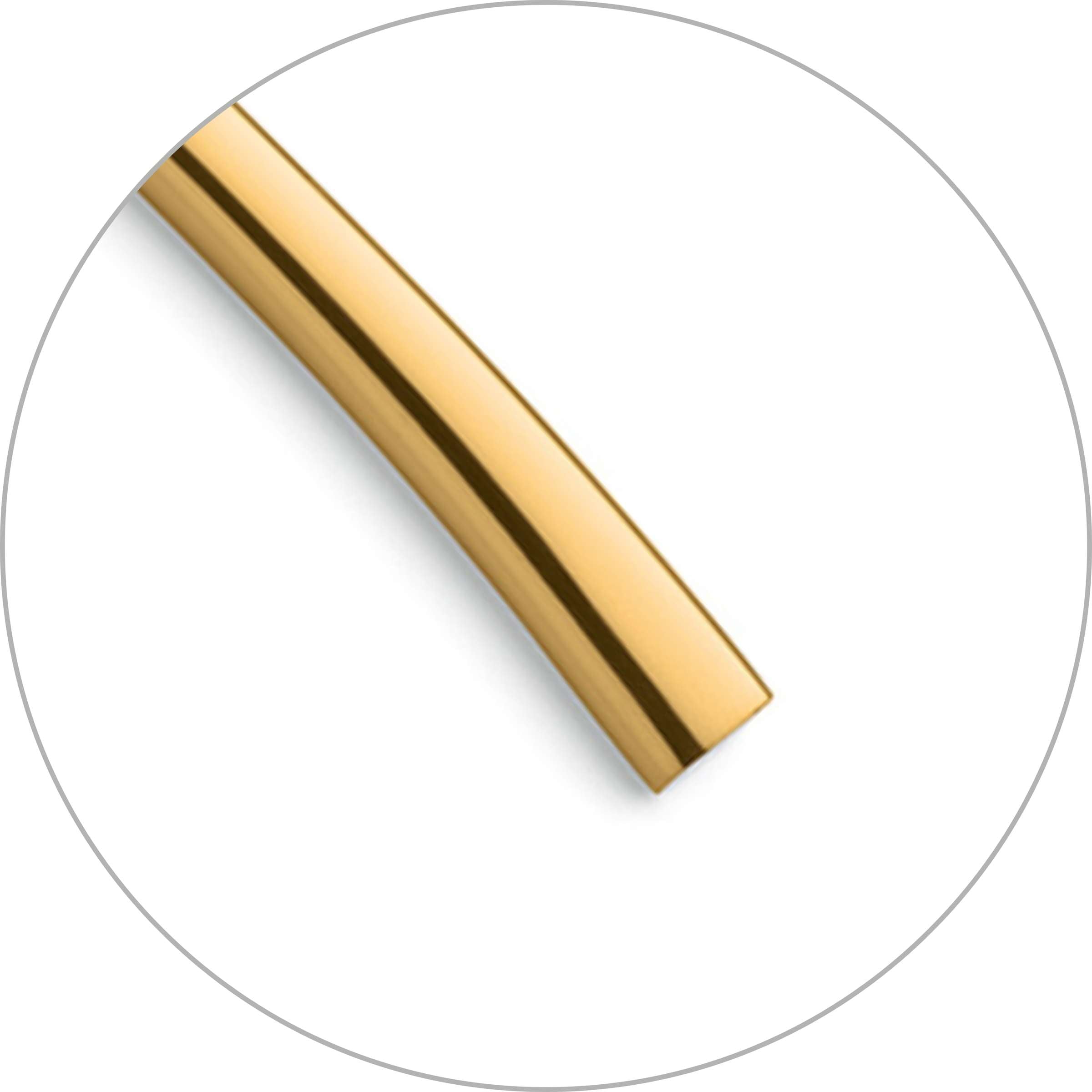 Paul Wirths SWING Menümesser aus Vollheftstahl mit goldener PVD-Beschichtung, Detailaufnahme des hochwertigen Messers