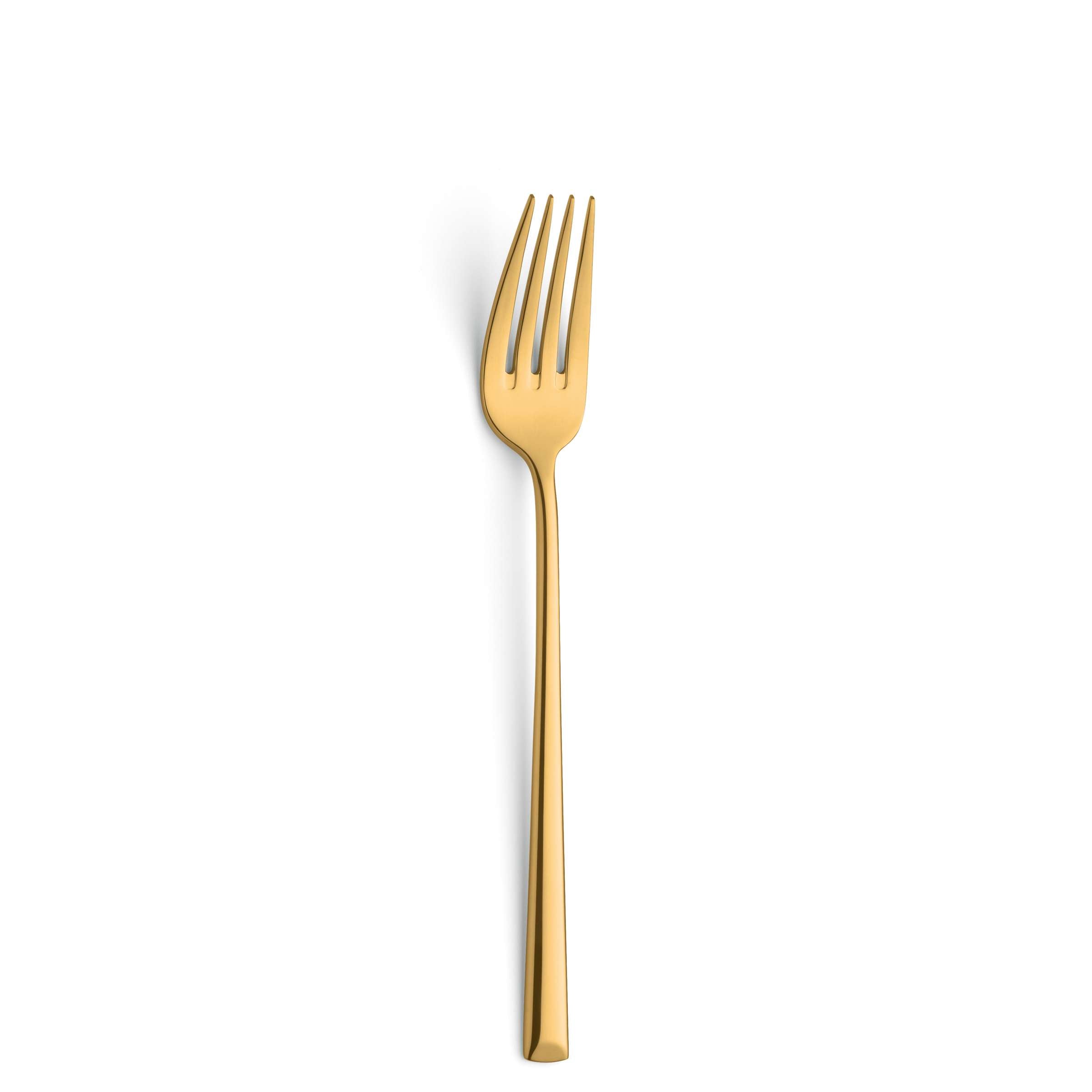 Amefa METROPOLE Besteckset 24-teilig aus PVD gold, zeigt Messer, Gabeln, Löffel im eleganten Besteck-Design