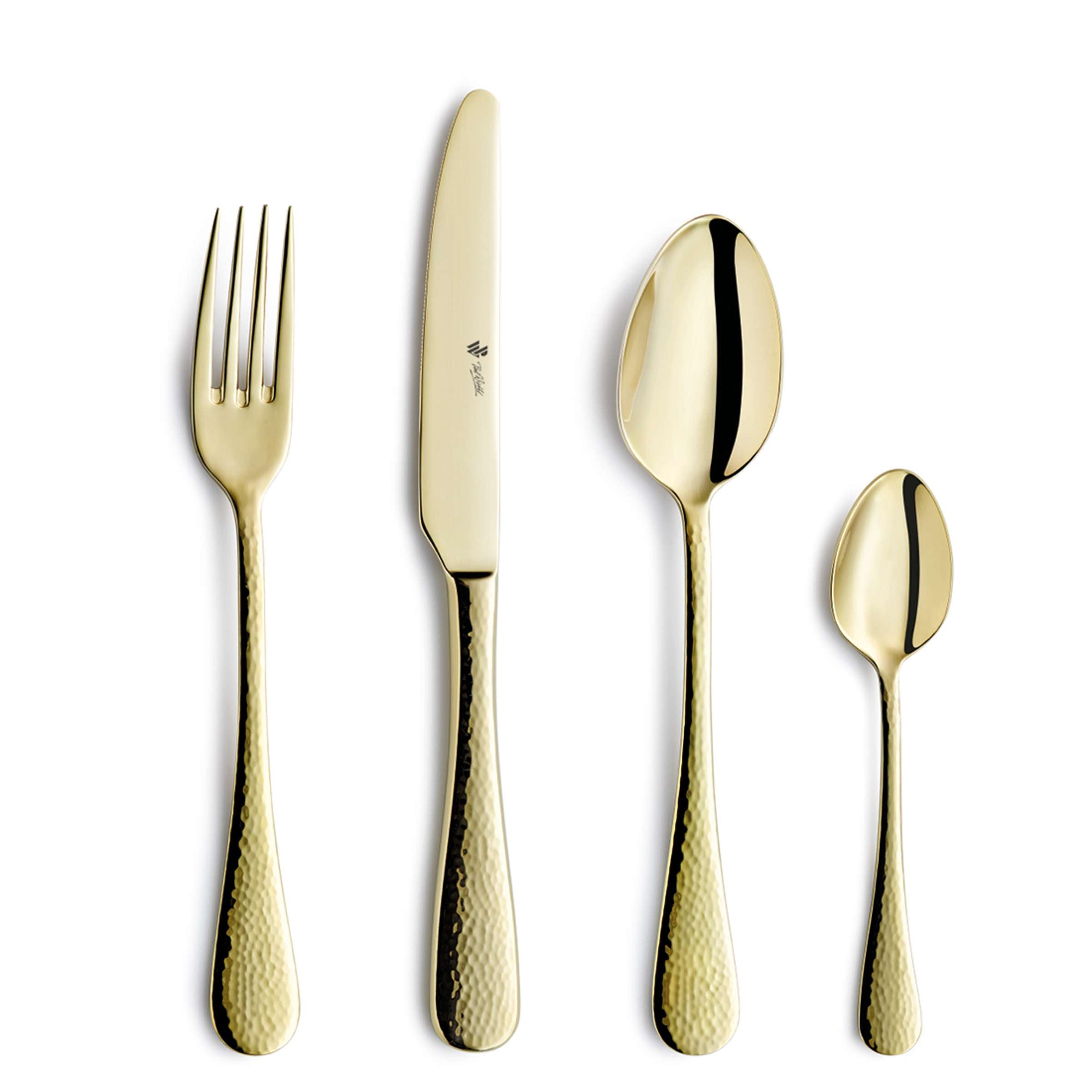 24-teiliges Besteckset von Paul Wirths aus PVD-Champagner mit Messer, Gabel, Löffel und Teelöffel, elegant und modern.