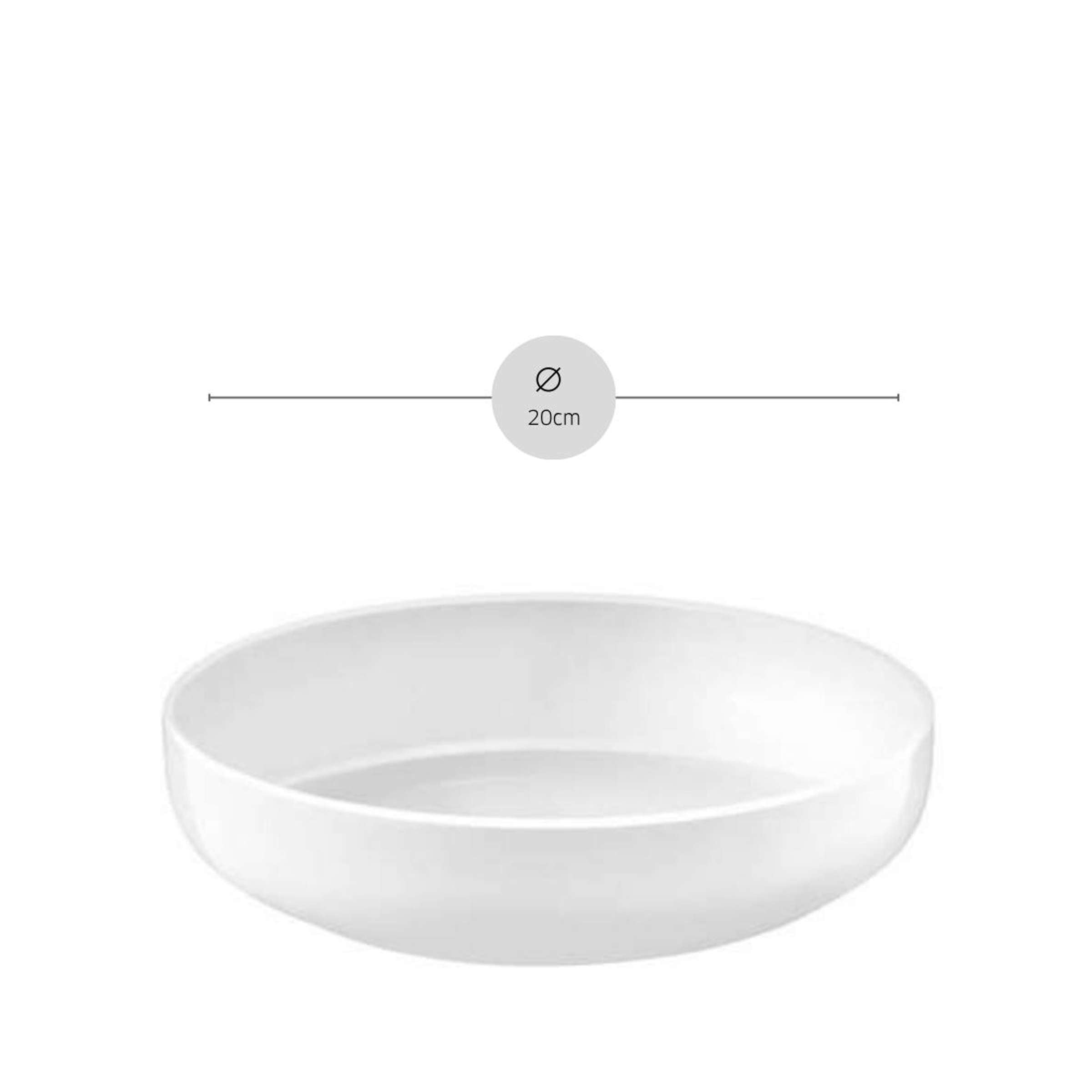 YAKA WHITE Salade- en pastabord wit