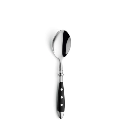 Schwarzfarbenes 30-teiliges COUNTRY Besteckset von Kuppels mit Messer, Gabeln, Löffeln und Küchenhelfern auf weißem Hintergrund