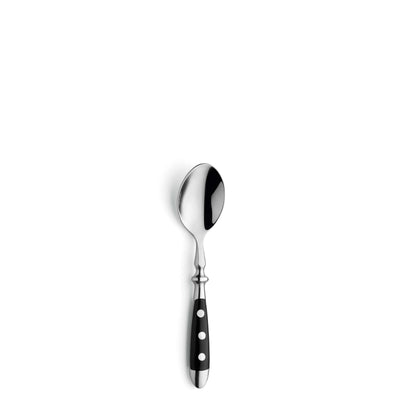 Schwarzfarbenes COUNTRY Besteckset 30-teilig von Kuppels mit Messer, Gabel, Löffel und Teelöffel auf weißem Hintergrund