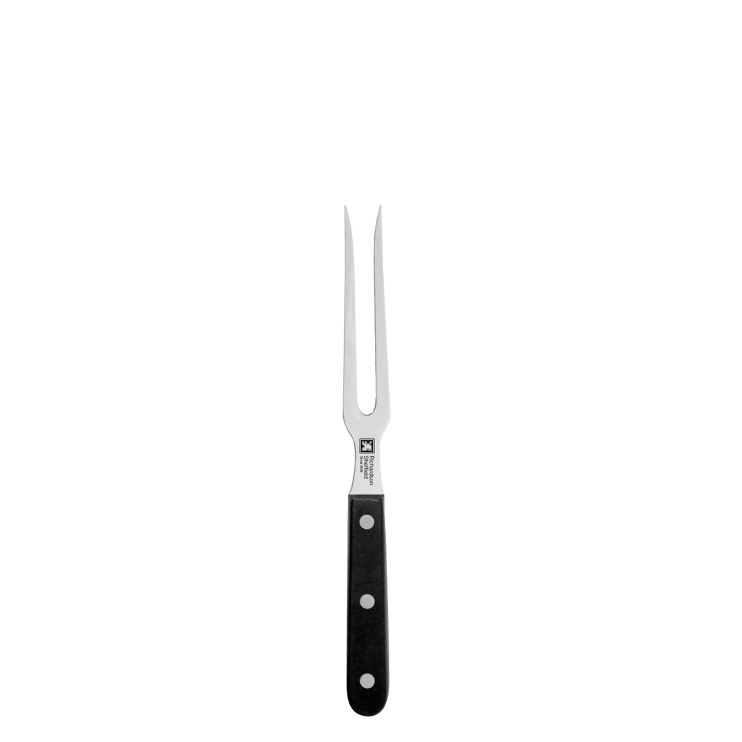 Universale Fleischgabel von Richardson Sheffield, Küchenzubehör, aus Edelstahl, mit vier Zinken, für Fleisch und Grills, Nahaufnahme