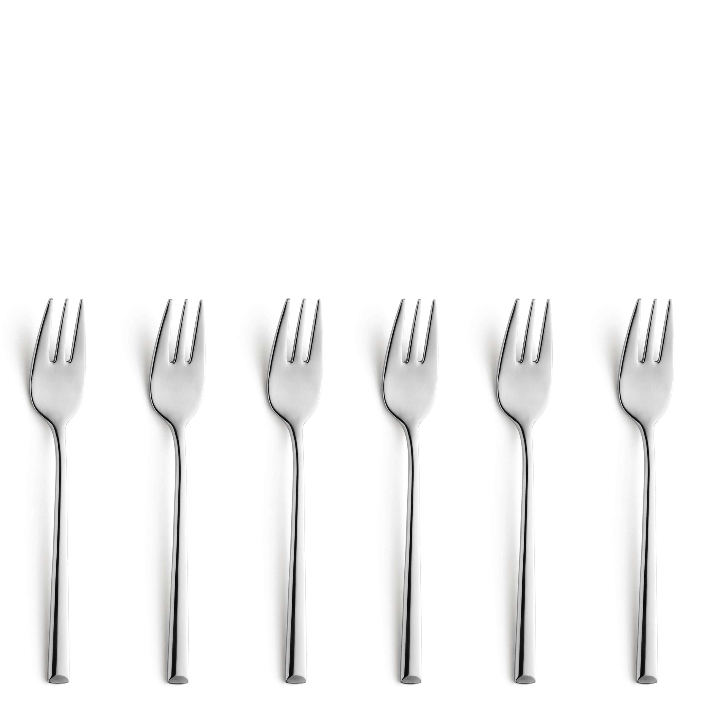VISTA Kuchengabel Set, 6-teilig, Beckmann & Rommerskirchen, elegante Edelstahl-Gabeln für den Tisch, detailreiche Nahaufnahme