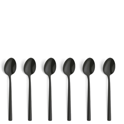 Schwarzes VISTA Kaffeelöffel-Set aus 6 Teilen von Beckmann & Rommerskirchen, elegantes Besteck für Kaffee und Tee