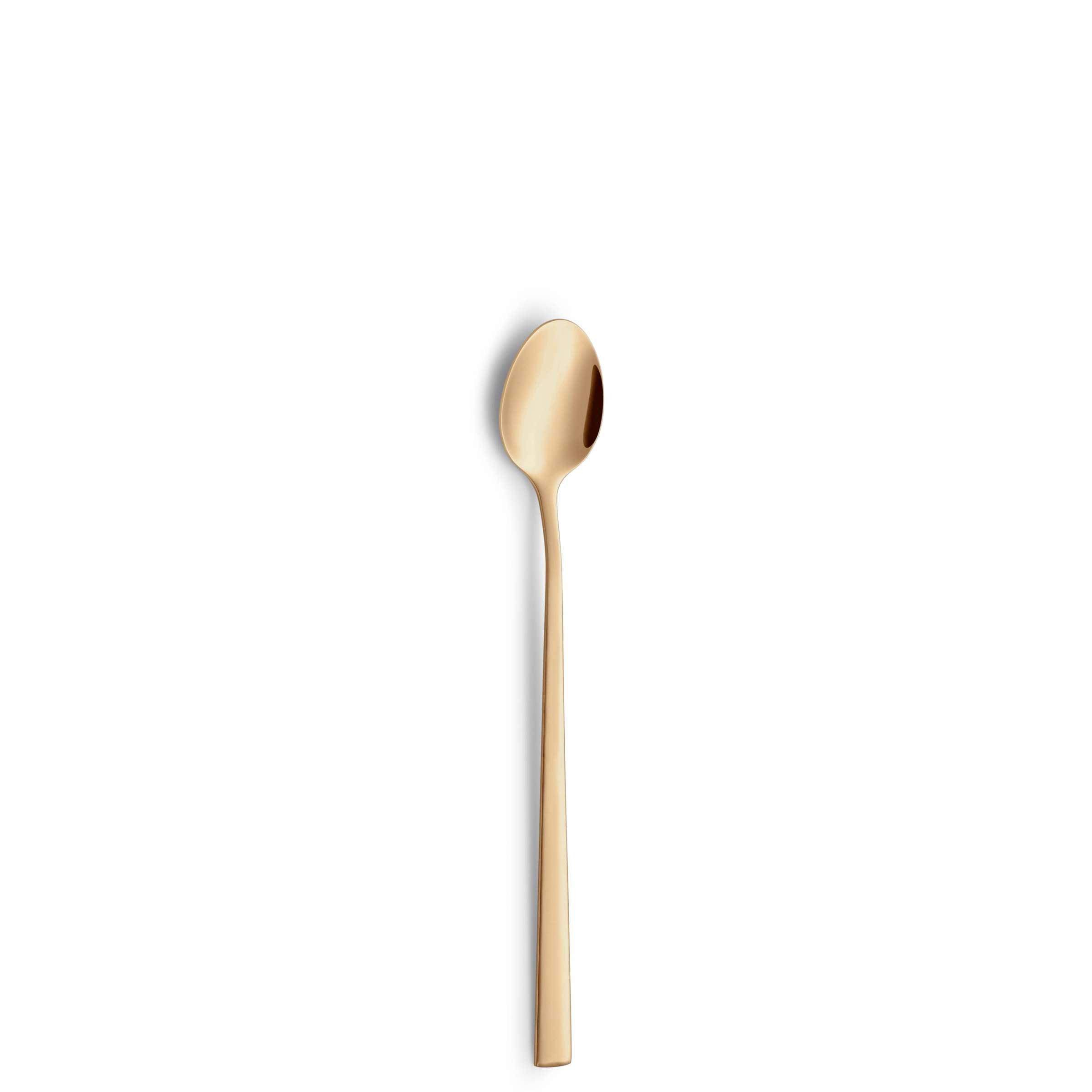 VISTA Longdrink- und Latte Macchiato-Löffel Set aus mattiertem PVD-Gold, 6-teilig, Beckmann & Rommerskirchen, elegante Besteck-Garnitur