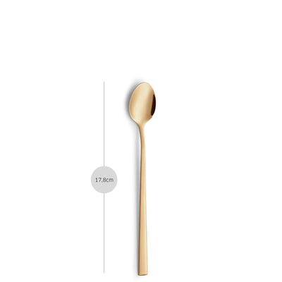 VISTA Longdrink- und Latte Macchiato-Löffel Set, 6-teilig, PVD gold mattiert, Beckmann & Rommerskirchen, elegantes Besteck