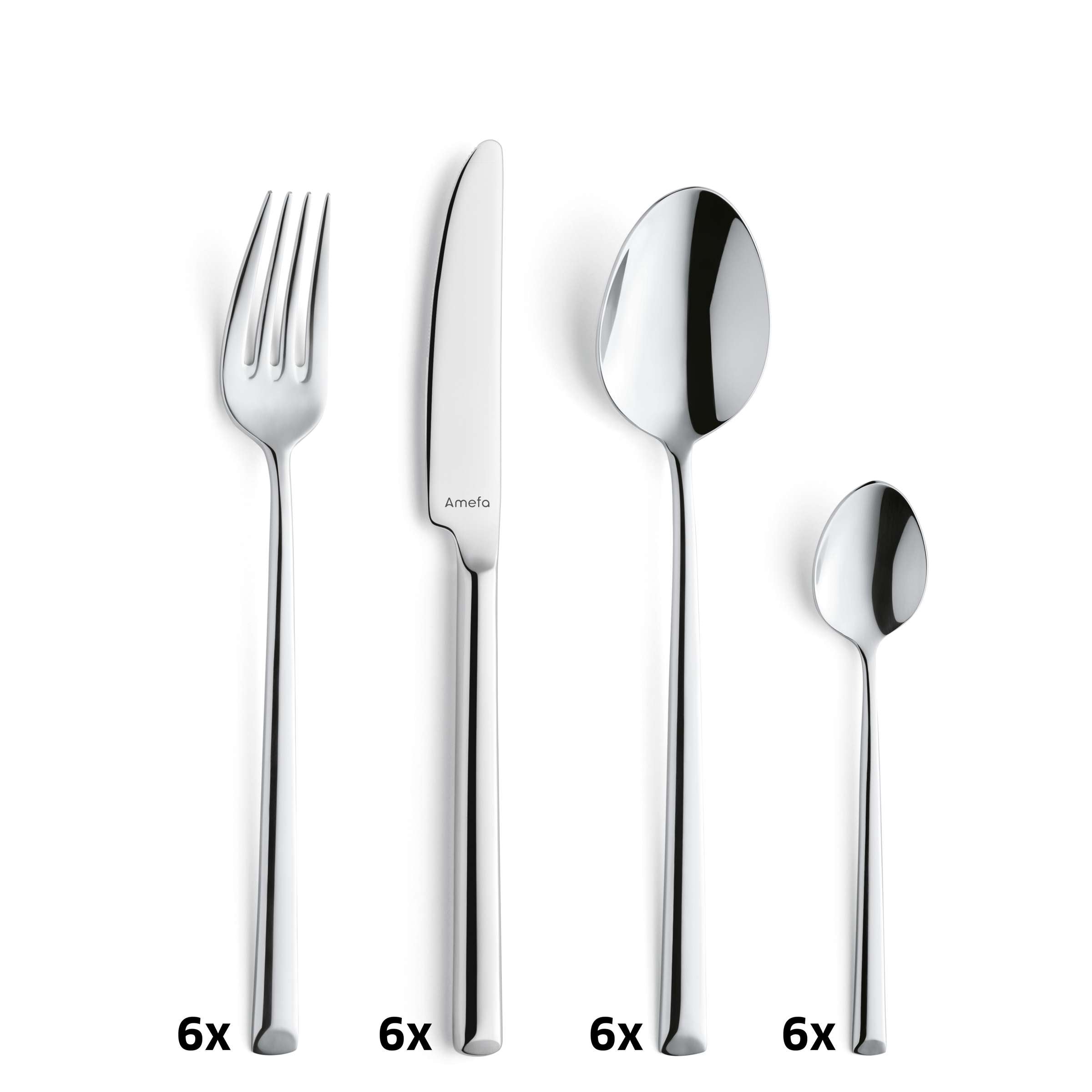 Amefa METROPOLE Besteckset, 24-teilig, elegantes Messer, Gabel, Löffel aus Edelstahl, perfekt für den Tisch.