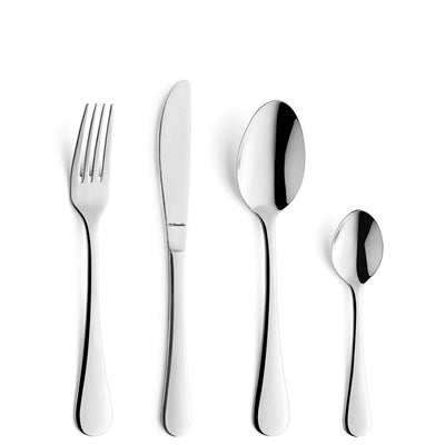 ELARA Besteckset 24-teilig von Amefa, inklusive Messer, Gabel, Löffel und Teelöffel, aus Edelstahl für den täglichen Gebrauch