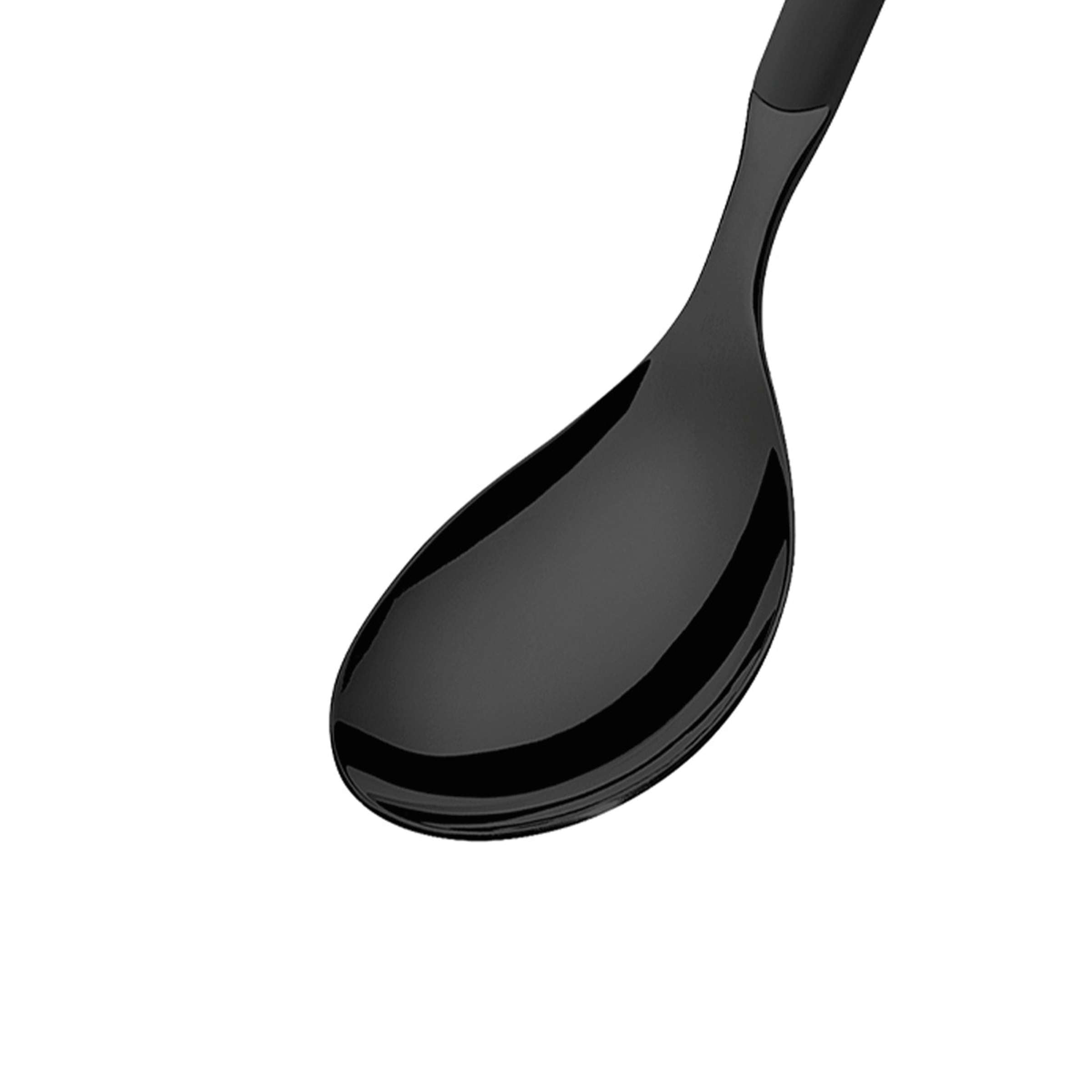 Großer Salatlöffel von Amefa aus schwarzem, mattiertem PVD-Beschichtung, elegantes Besteck für Salate und Beilagen.
