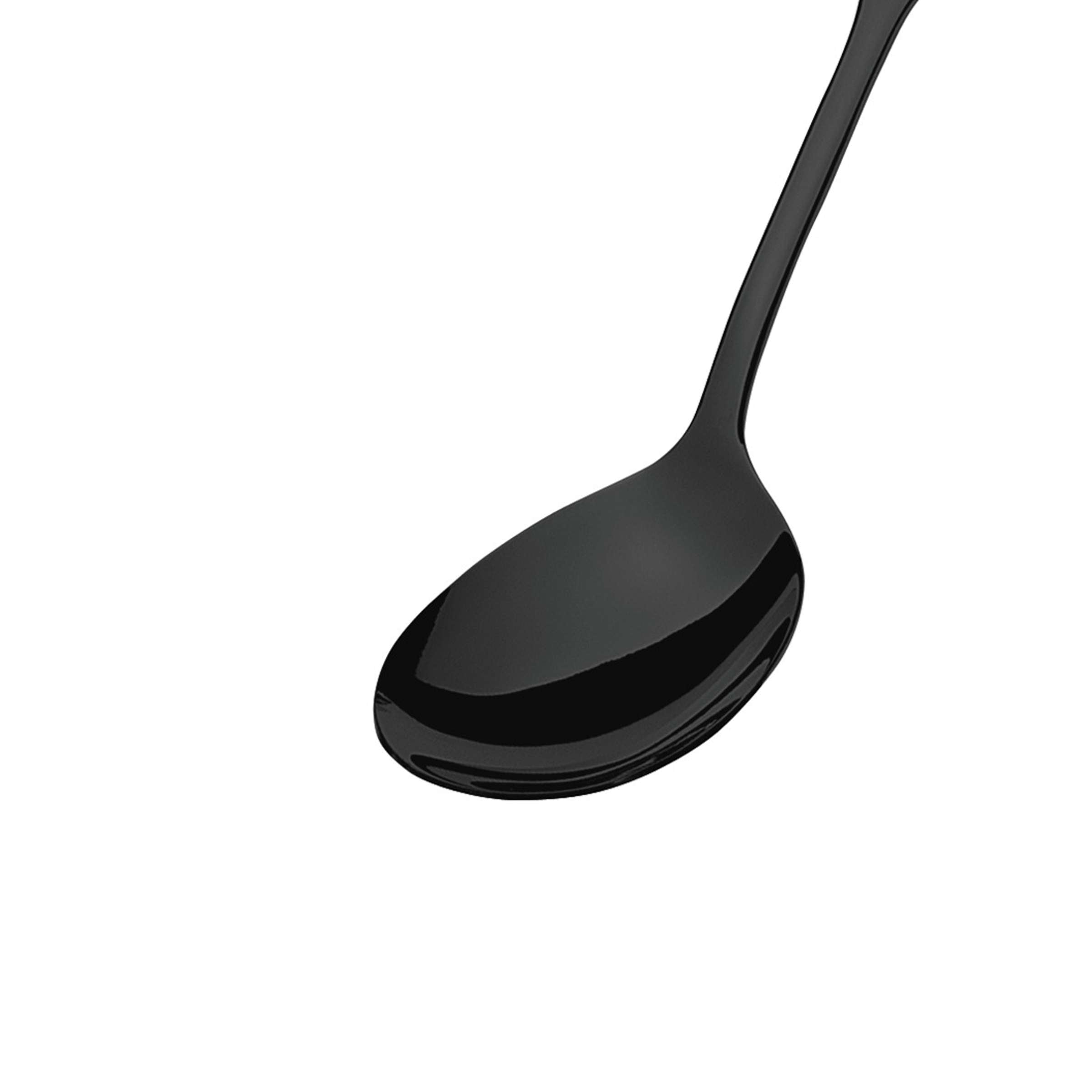 Kleiner schwarzer Salatlöffel von Amefa, PVD-beschichtet, mattierte Oberfläche, elegantes Besteck für Salate.