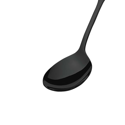 Kleiner schwarzer Salatlöffel von Amefa, PVD-beschichtet, mattierte Oberfläche, elegantes Besteck für Salate.