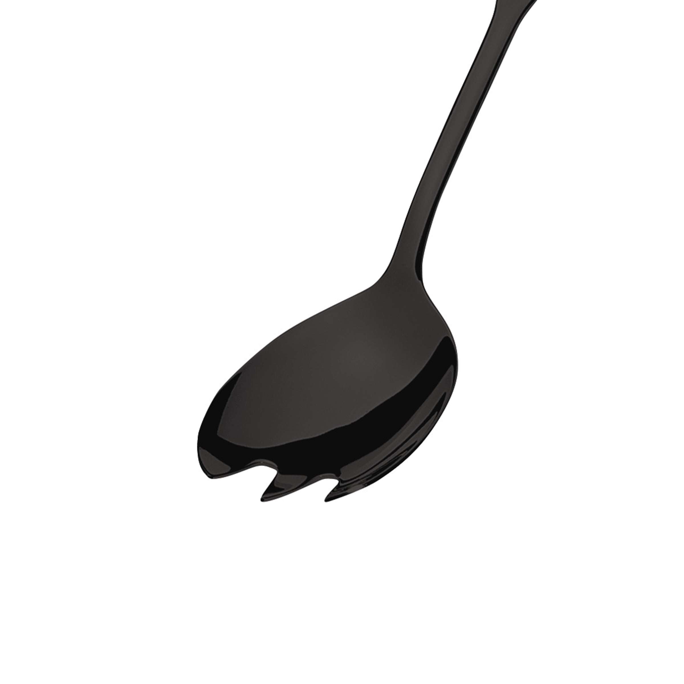 Kleine schwarze mattierte Salatgabel von Amefa aus PVD-Beschichtung, elegantes Besteck für Salate und Vorspeisen.