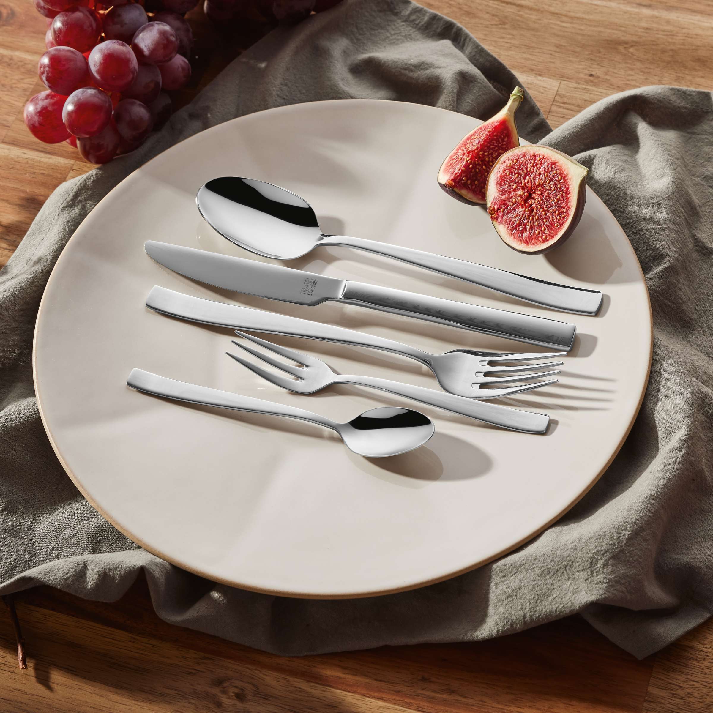 Beckmann & Rommerskirchen LEO Besteckset 60-teilig, Messer, Gabeln, Löffel aus Edelstahl, elegante Besteck-Garnitur für den Tisch